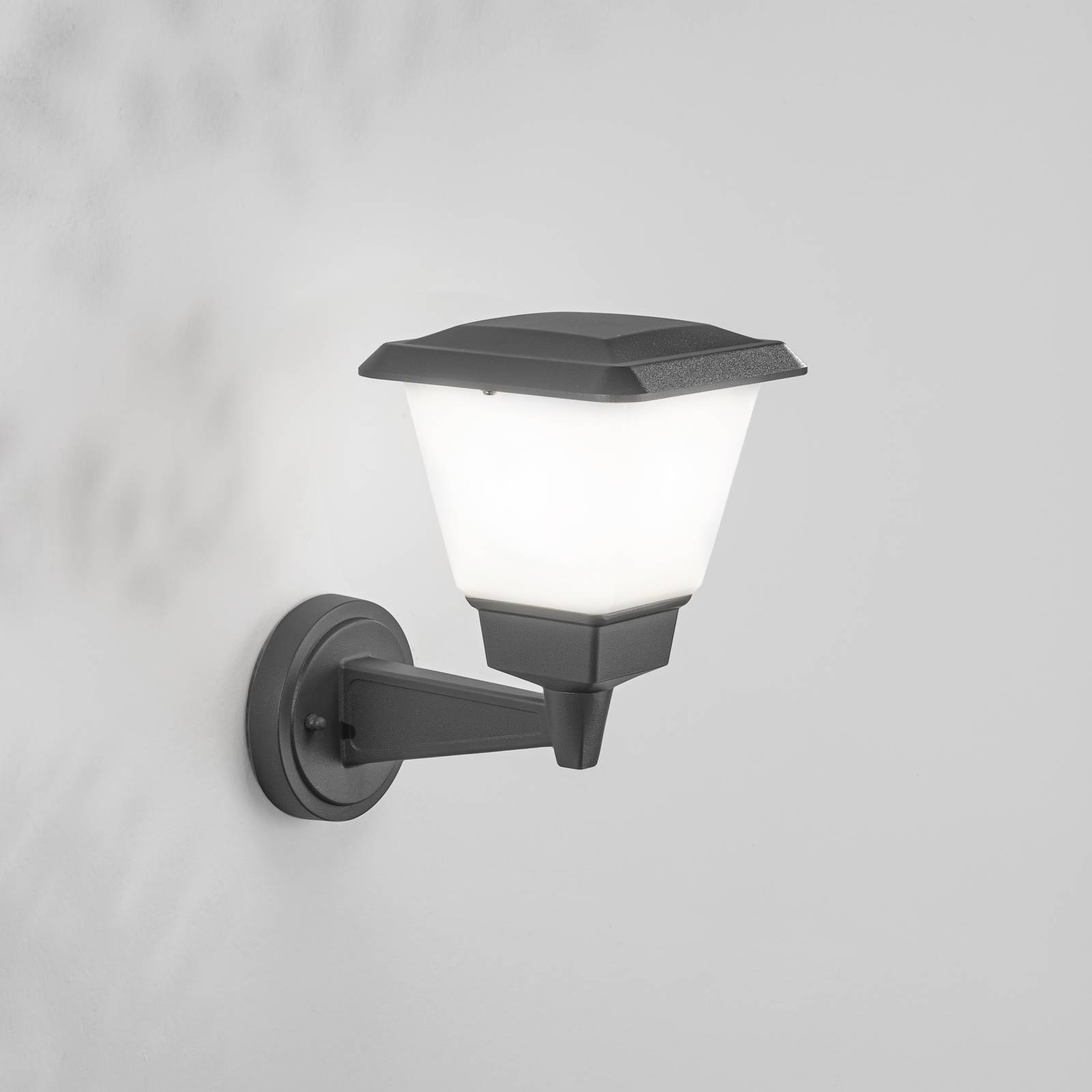 Fabas Luce Buitenwandlamp Lena, donkergrijs, metaal, E27, 27 cm, IP54