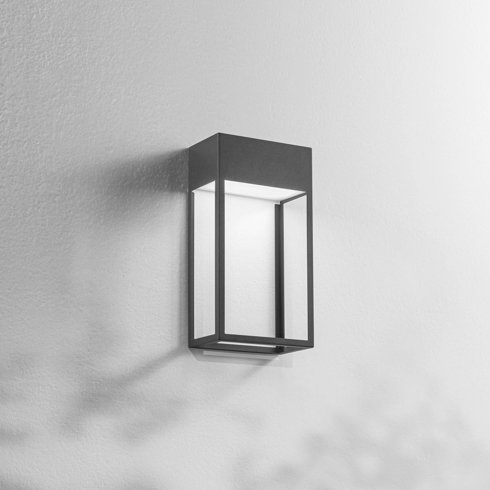 Fabas Luce LED buiten wandlamp Edo, donkergrijs, metaal, 30 cm, IP65
