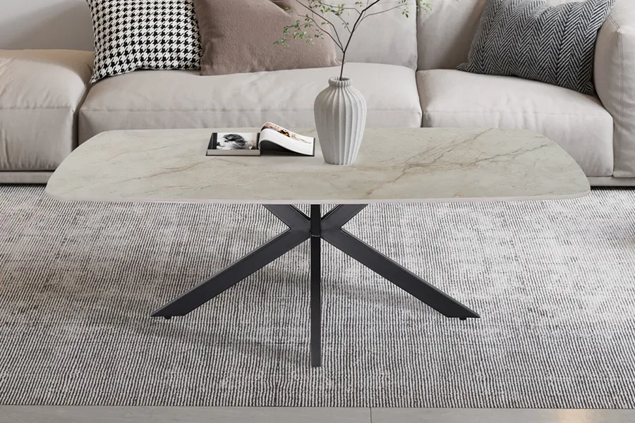 WOONENZO Deens ovaal salontafel Apollo - beige