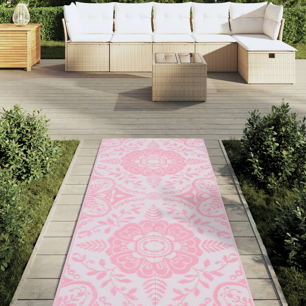 vidaXL Buitenkleed ARAKIL 80x250 cm PP roze