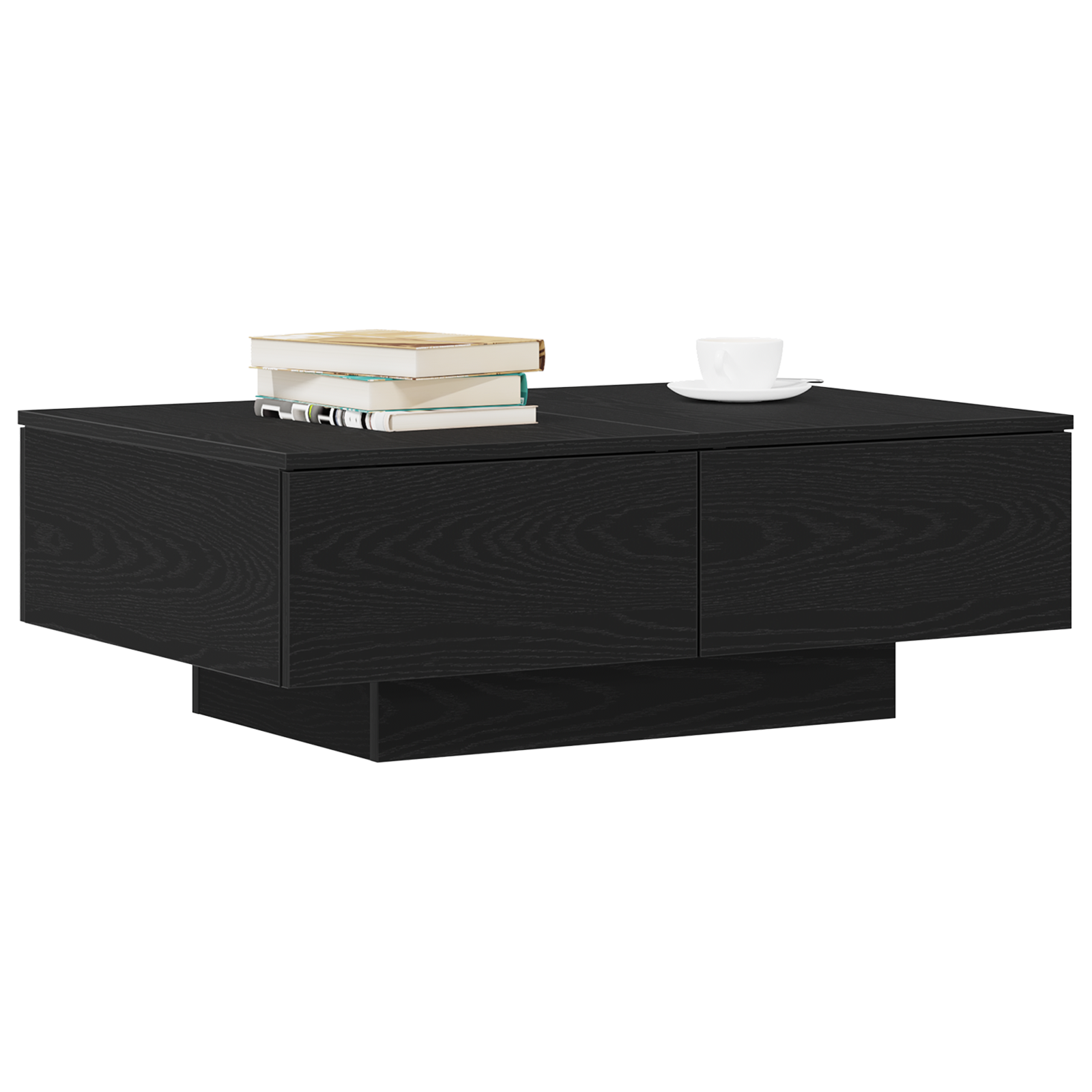 vidaXL Salontafel Zwart Eiken 90x60x31 cm Gelaagd hout
