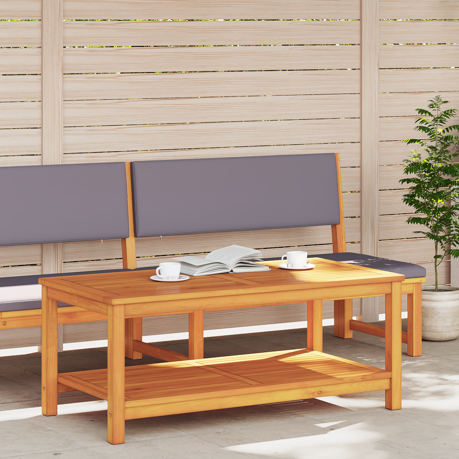 vidaXL Salontafel 110x55x45 cm Massief acaciahout
