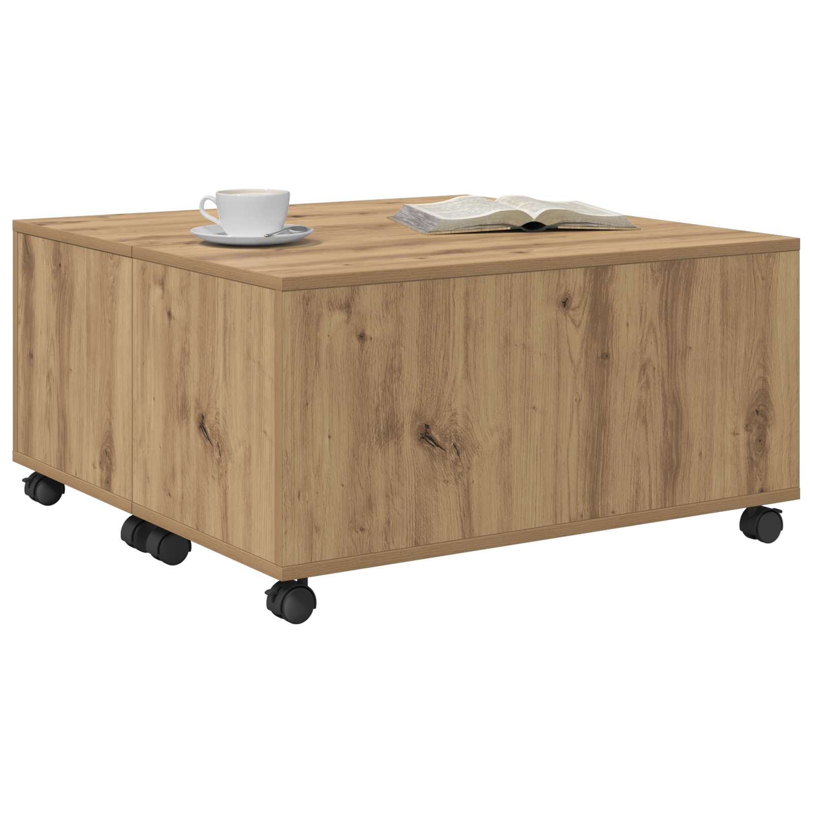 vidaXL Salontafel artisanaal eikenkleurig 75 x 75 x 38 cm Bewerkt hout