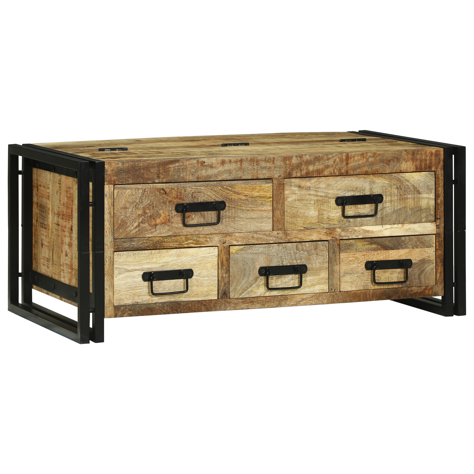 vidaXL Salontafel 90x50x38 cm van Massief Ruw Mango Hout