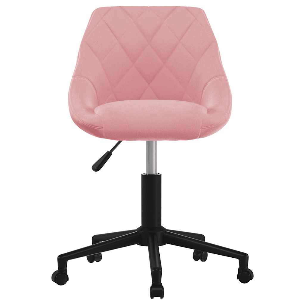 vidaXL Kantoorstoel draaibaar fluweel roze