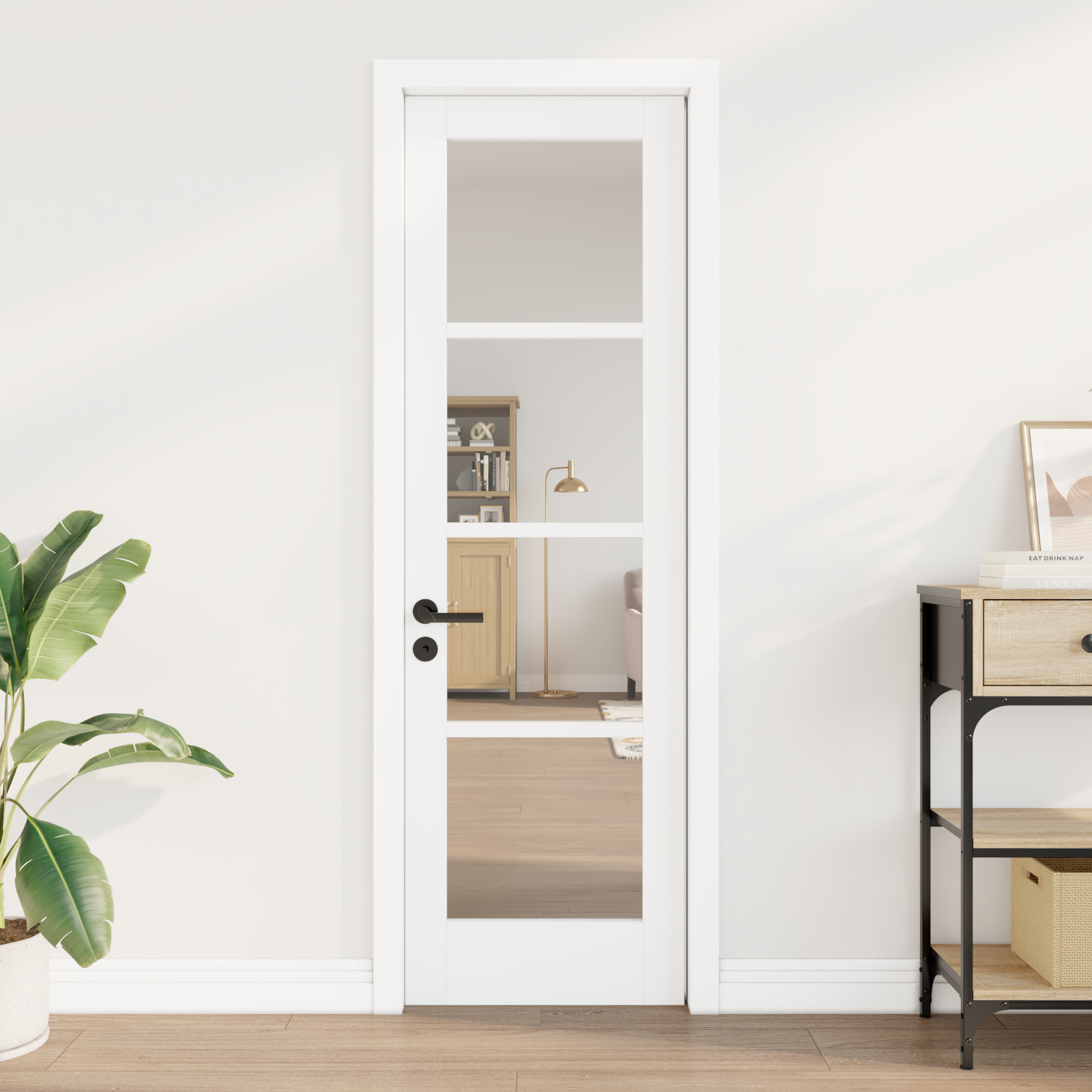 vidaXL Interne Deur met Glas 'ORKDAL'Wit 61x198,5x4 cm