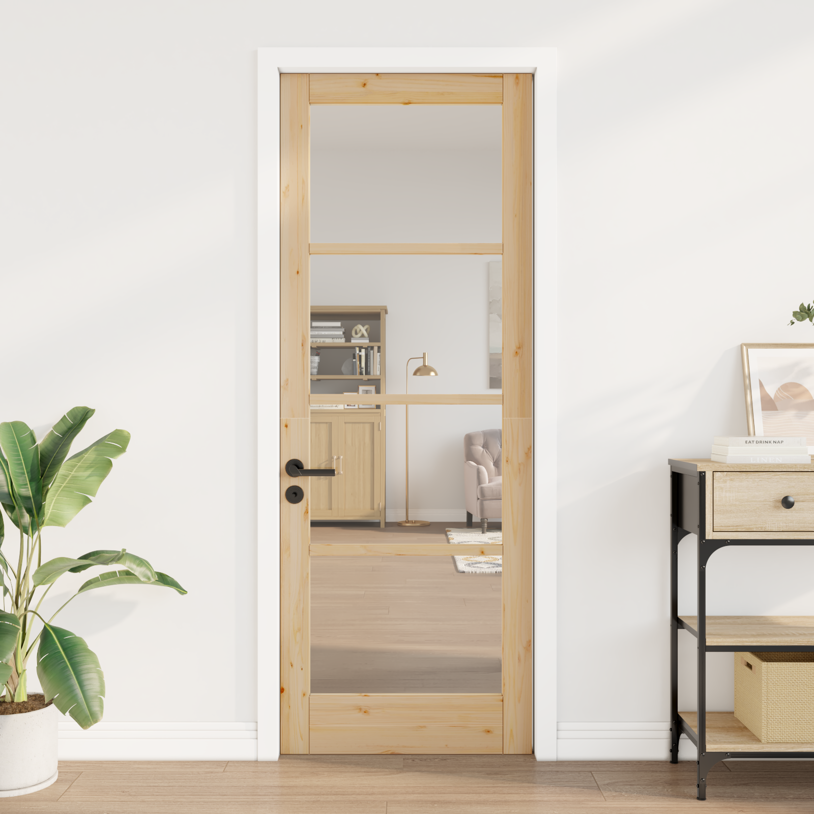 vidaXL Binnendeur met Glas 'ORKDAL'78x211x4 cm Massief Hout