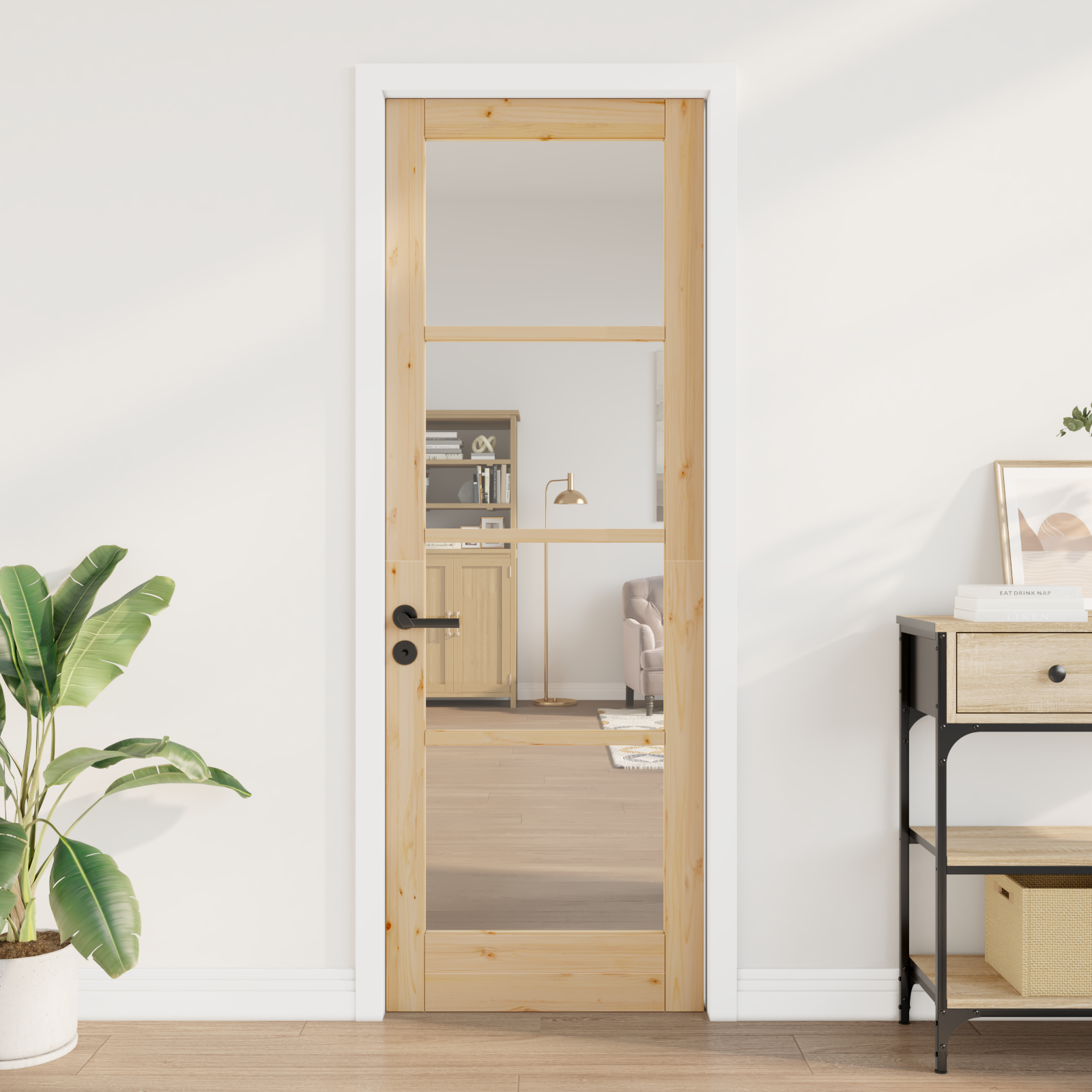vidaXL Interne Deur met Glas 'ORKDAL'73,5x211x4 cm Massief Houten Vuren