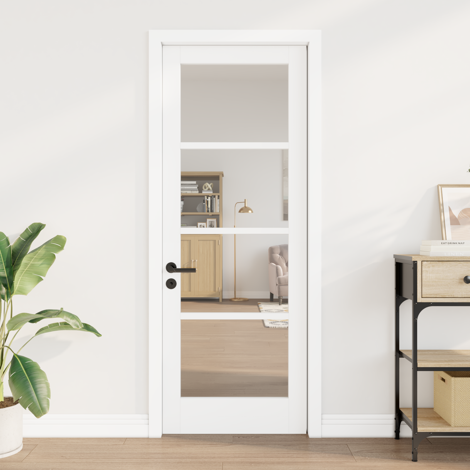 vidaXL Interne Deur met Glas 'ORKDAL'Wit 73,5x198,5x4 cm