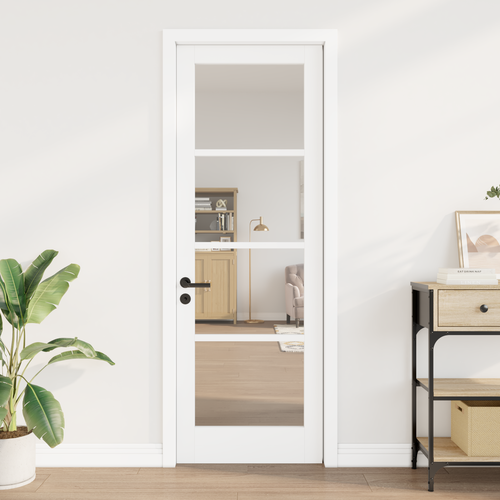 vidaXL Interne Deur met Glas 'ORKDAL'Wit 73,5x211x4 cm