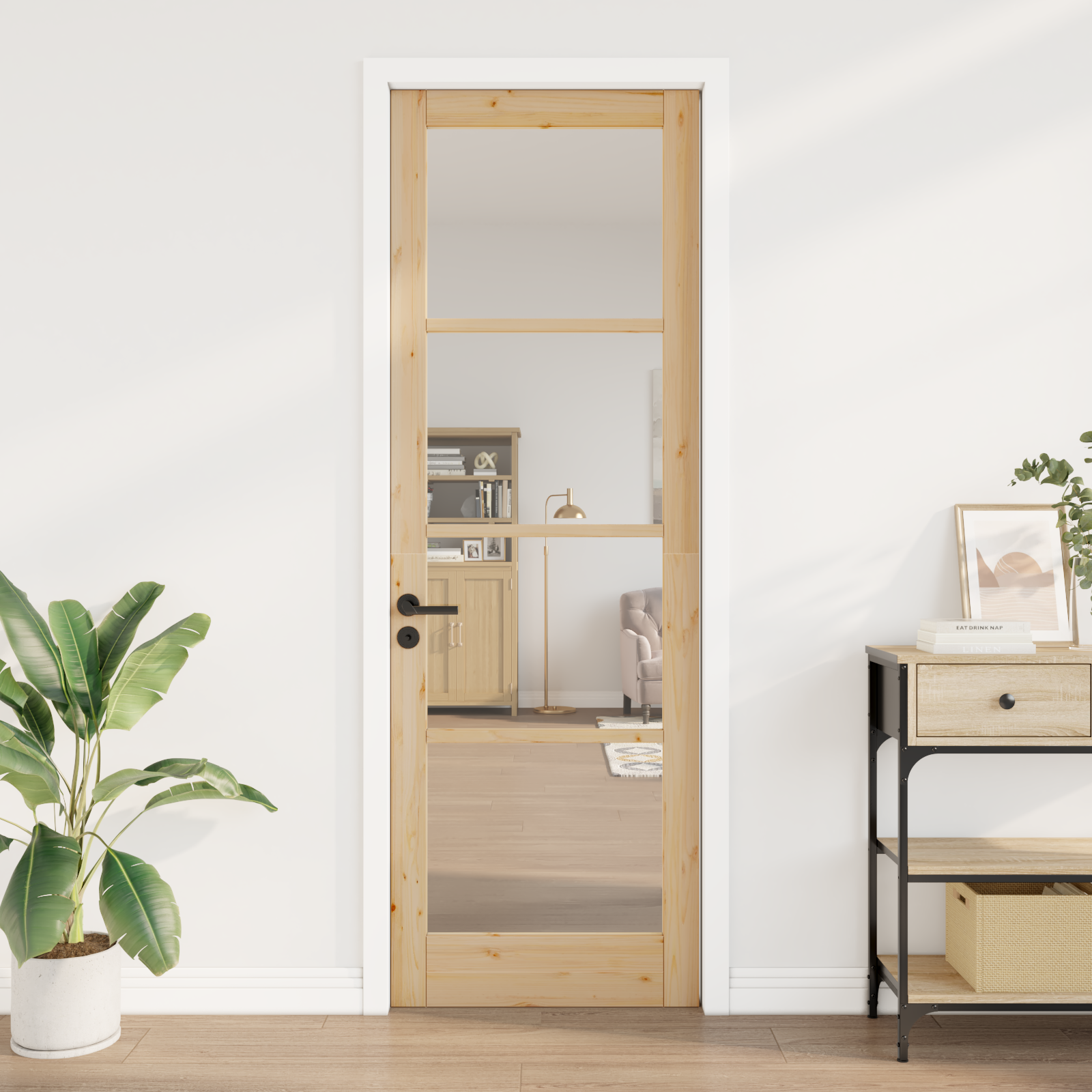 vidaXL Interieurdeur met Glas 'ORKDAL'78x232x4 cm Massief Grenenhout