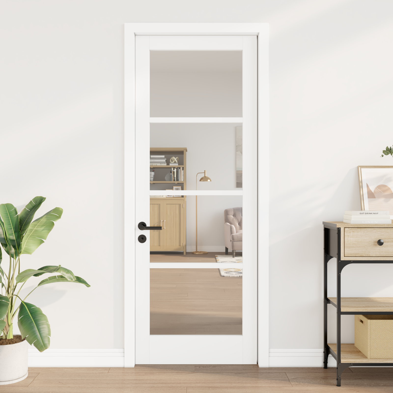 vidaXL Interne Deur met Glas 'ORKDAL'Wit 78x211x4 cm