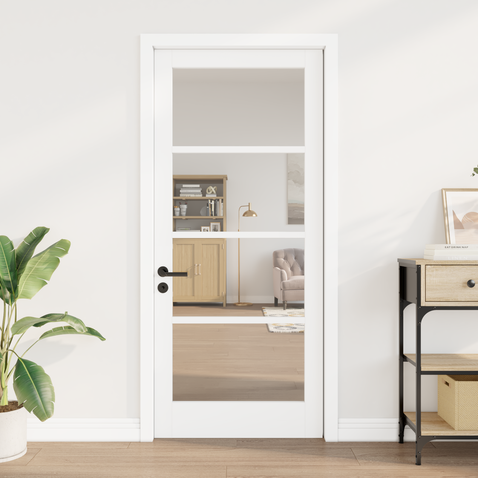 vidaXL Interne Deur met Glas 'ORKDAL'Wit 86x198,5x4 cm
