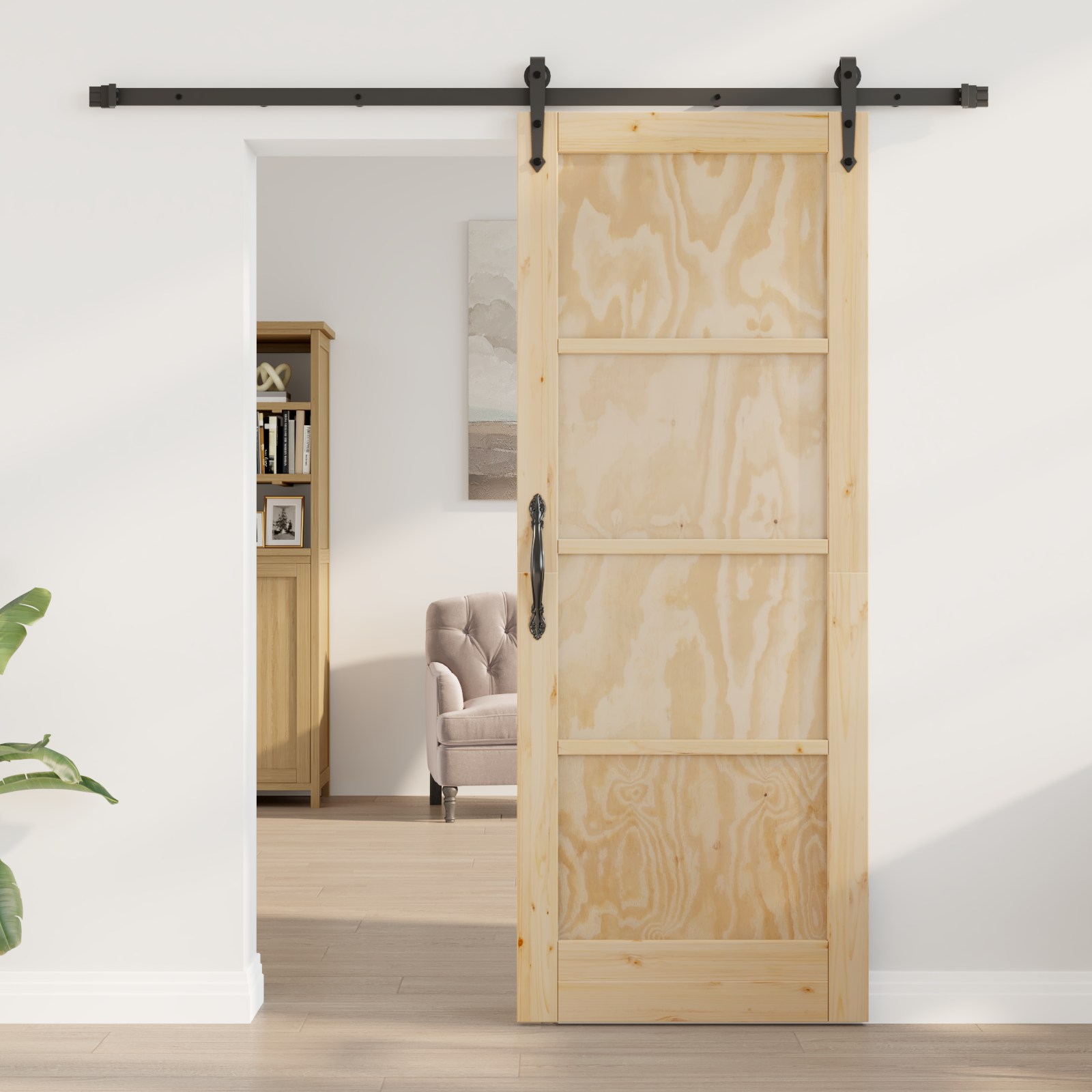vidaXL Schuifdeur met Bevestigingsset 78x202 cm Massief Hout Grond