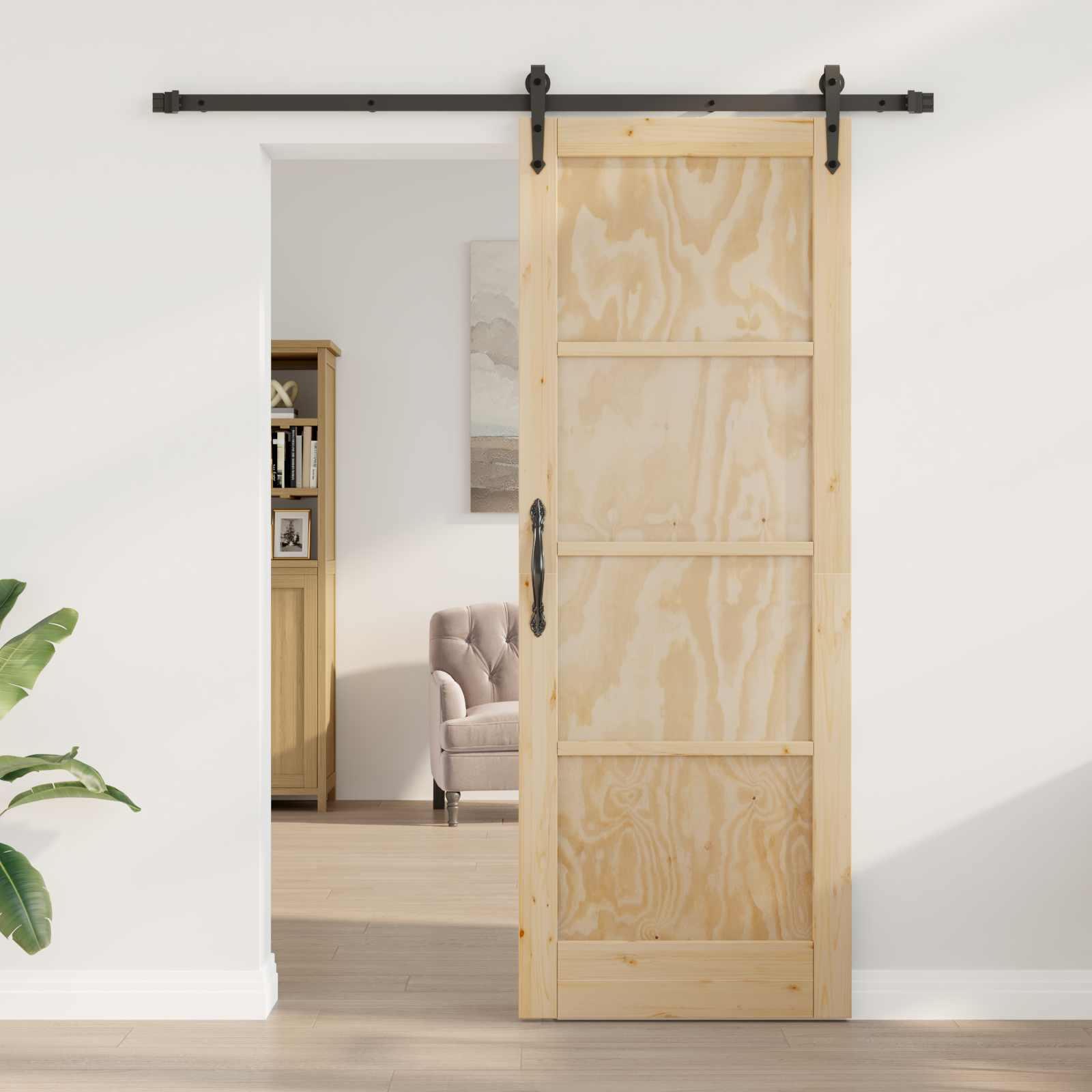 vidaXL Schuifdeur met Bevestigingsset 78x211 cm Massief Houten Den