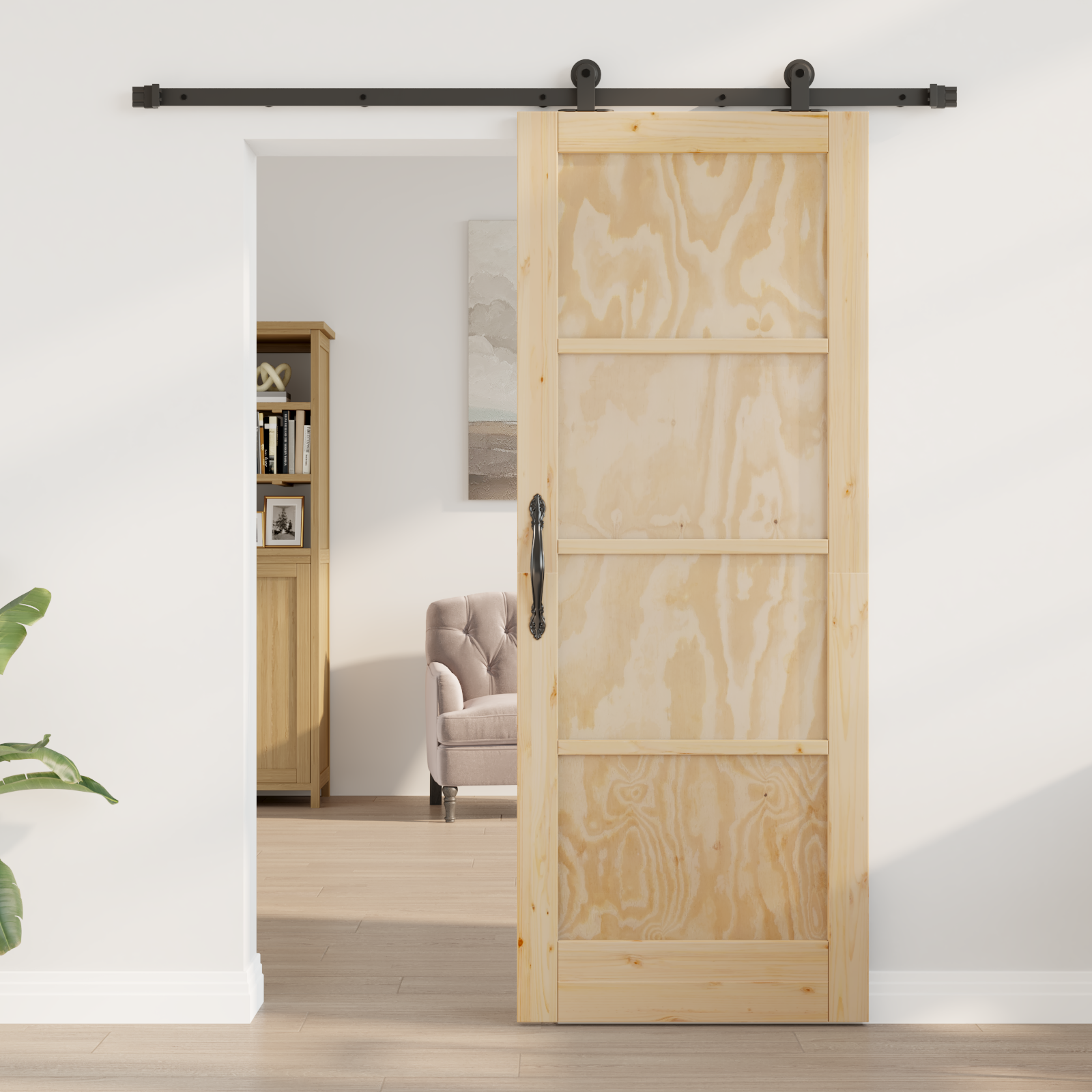 vidaXL Schuifdeur met bevestigingsset 78x202 cm Massief Vurenhout