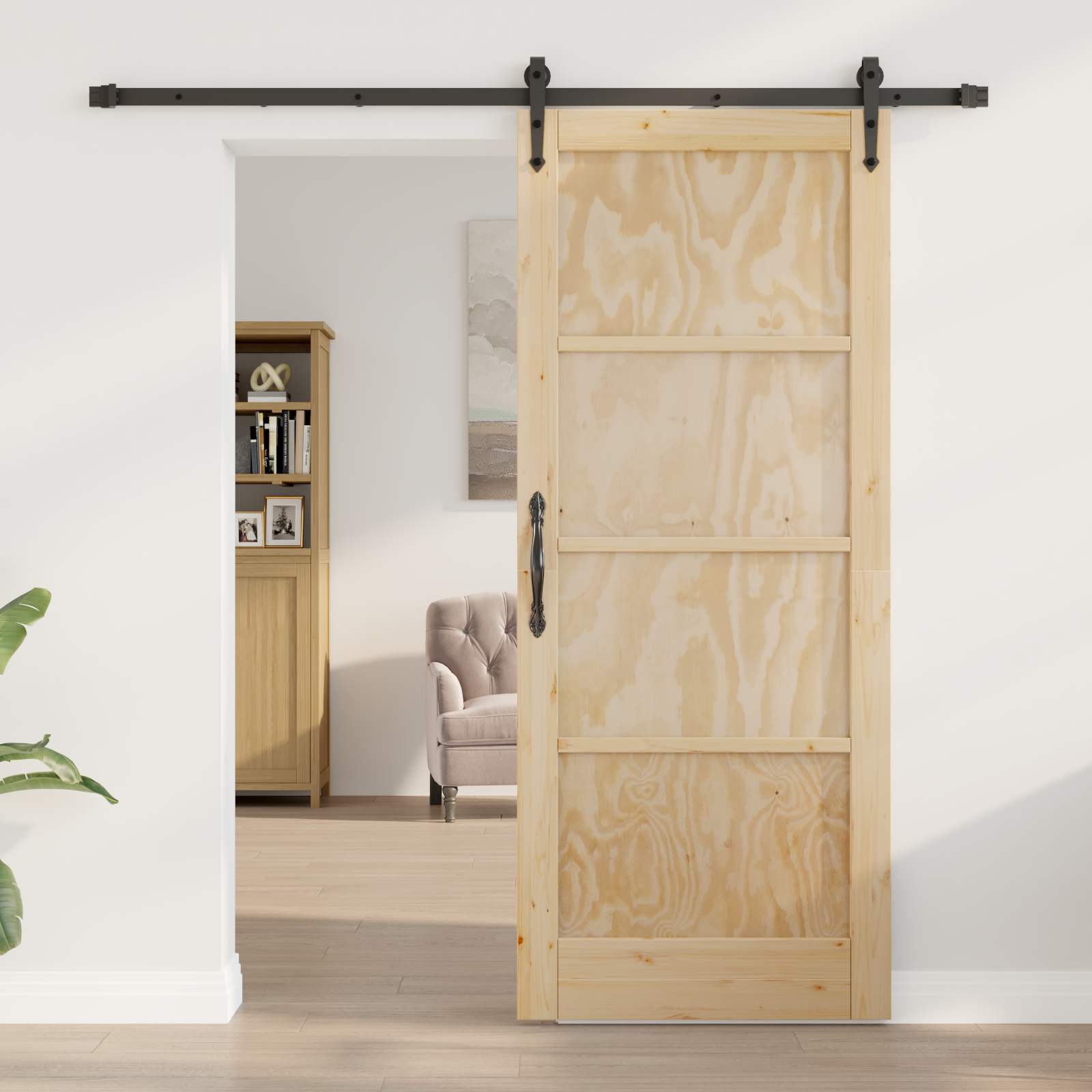 vidaXL Schuifdeur met Hardware Set 83x202 cm Massief Vurenhout