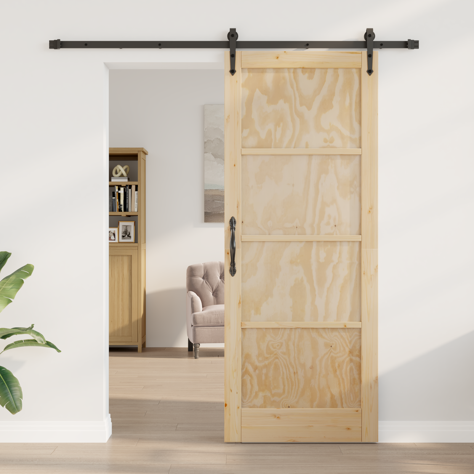 vidaXL Schuifdeur met Hardware Set 83x211 cm Massief Vurenhout