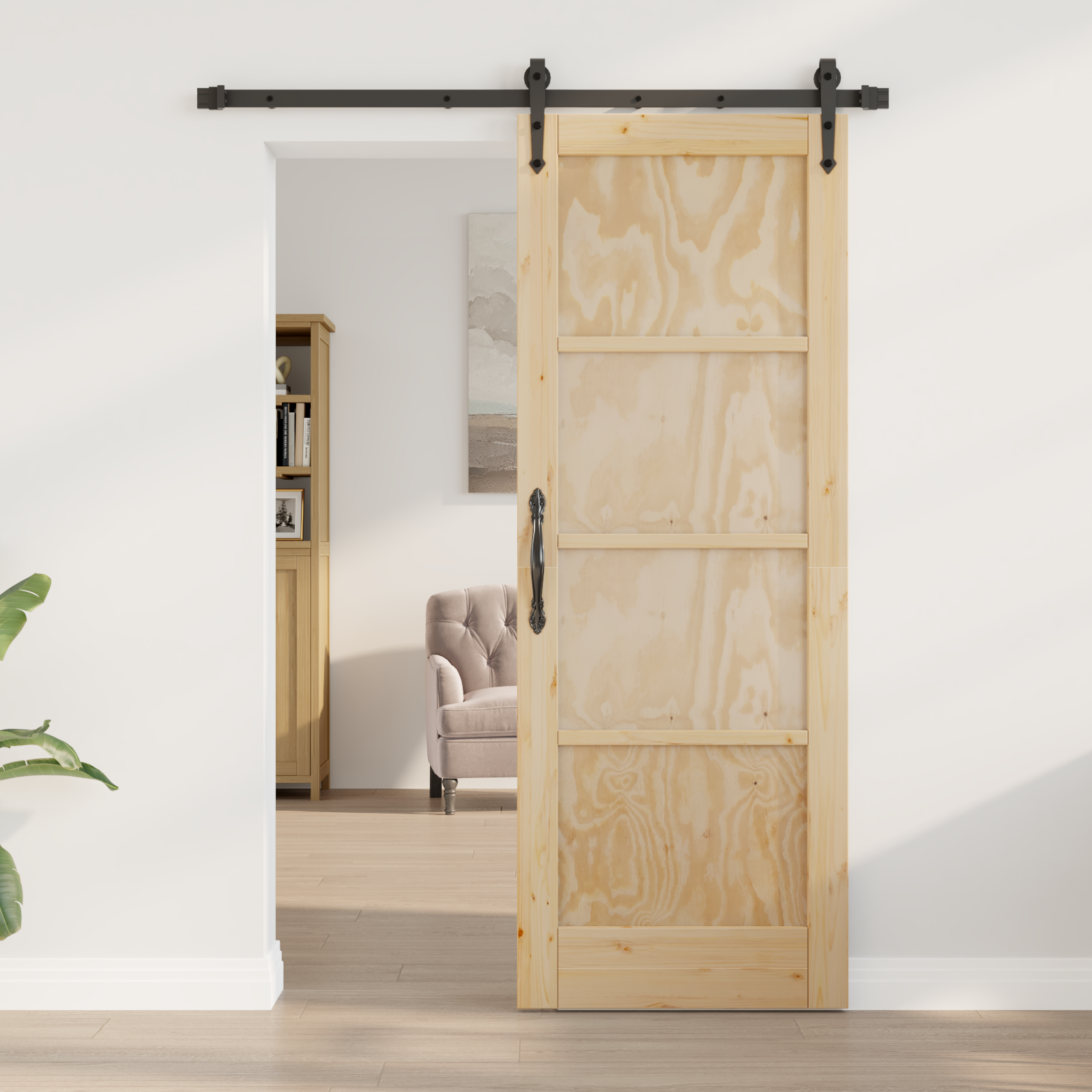vidaXL Schuifdeur met Hardware Set 'ORKDAL'Massief Vurenhout