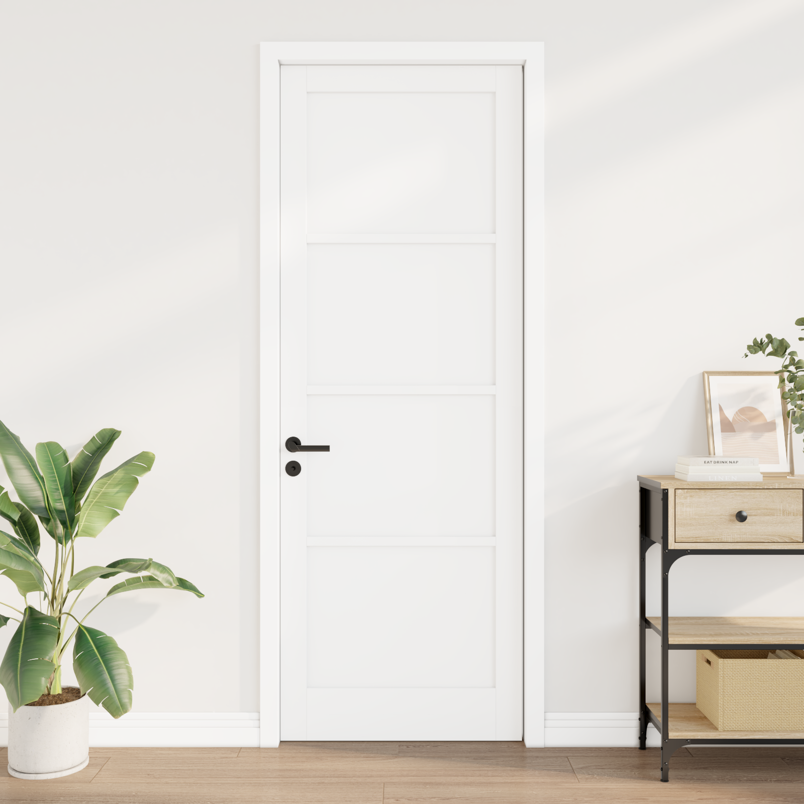 vidaXL Interne Deur 'ORKDAL'Wit 83x232x4 cm Massief Hout Van Den