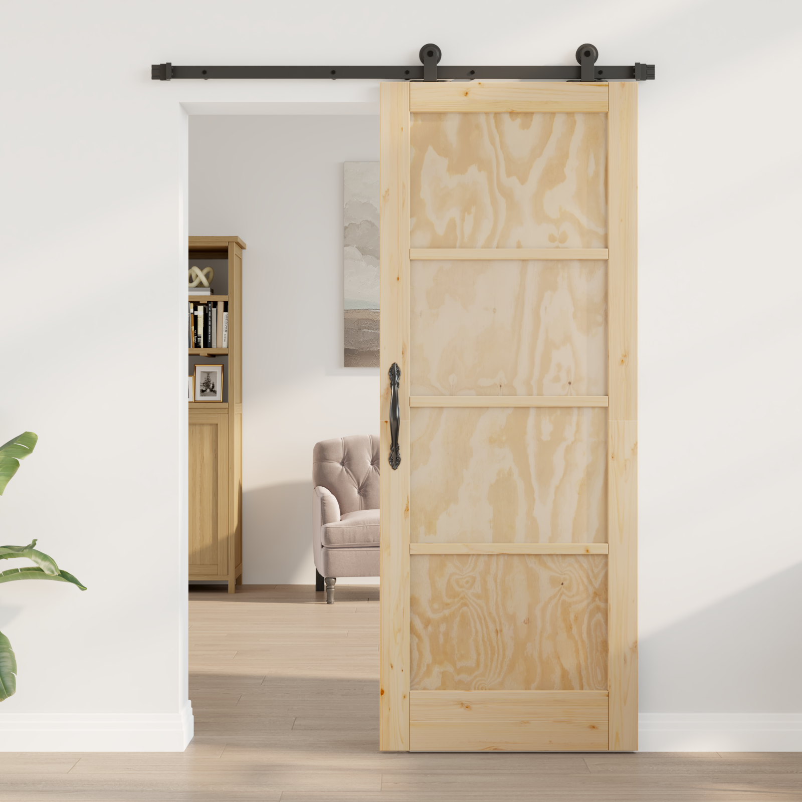 vidaXL Schuifdeur met Hardware Set ORKDAL Massief Hout Grond