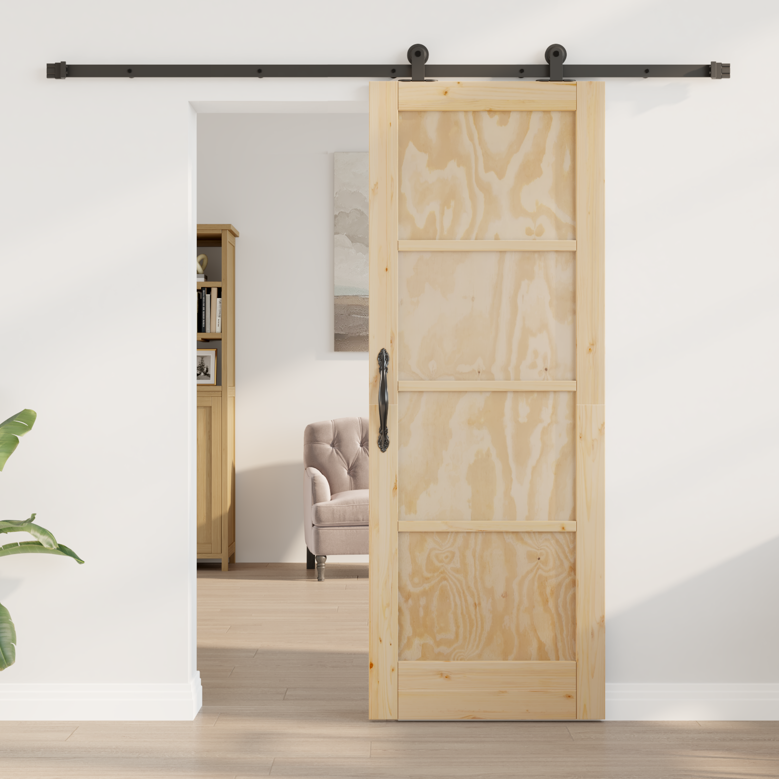 vidaXL Schuifdeur met Beugelset 'ORKDAL'van Massief Vurenhout