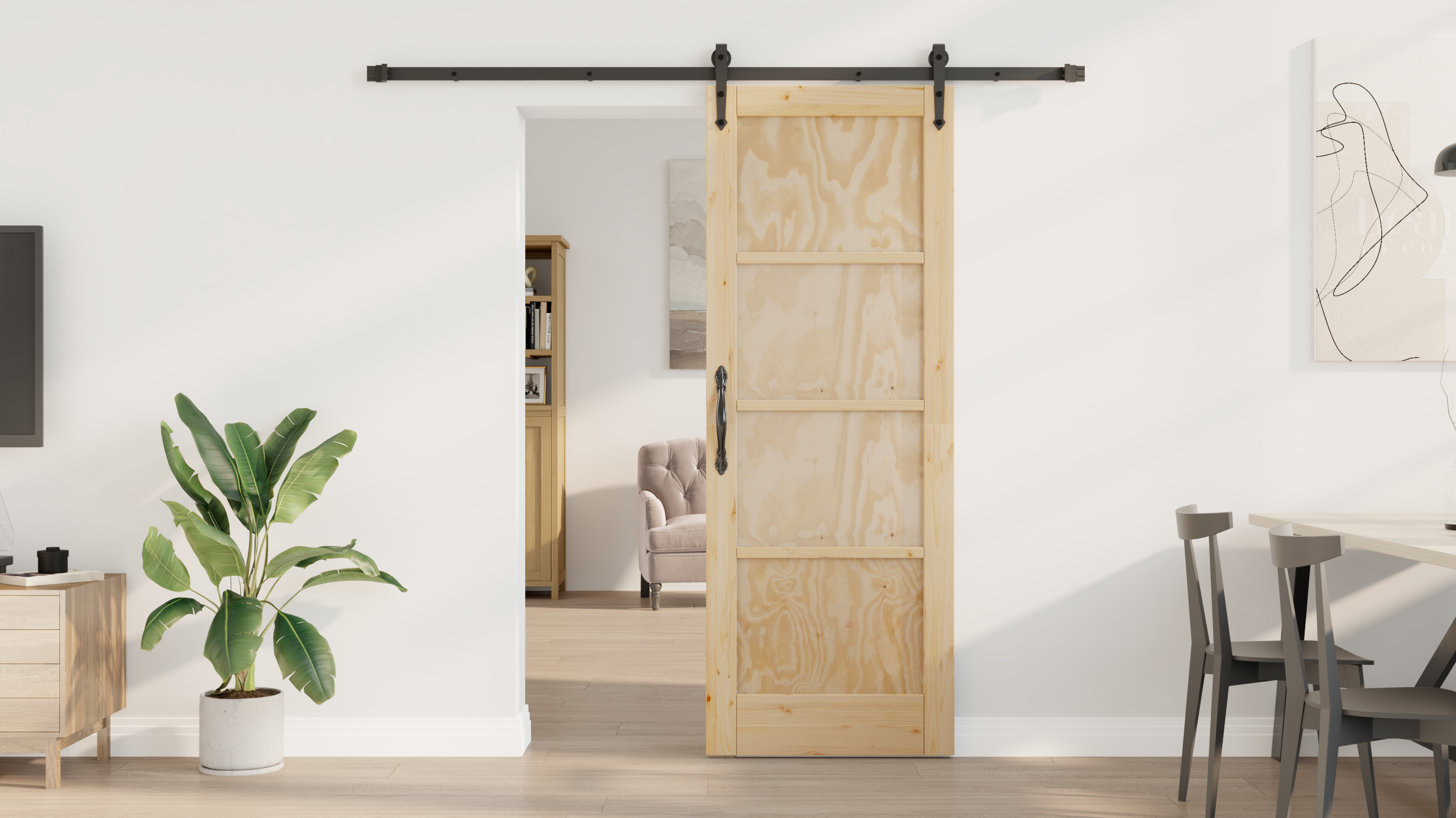 vidaXL Schuifdeur met Hardware Set 'ORKDAL'Massief Vurenhout
