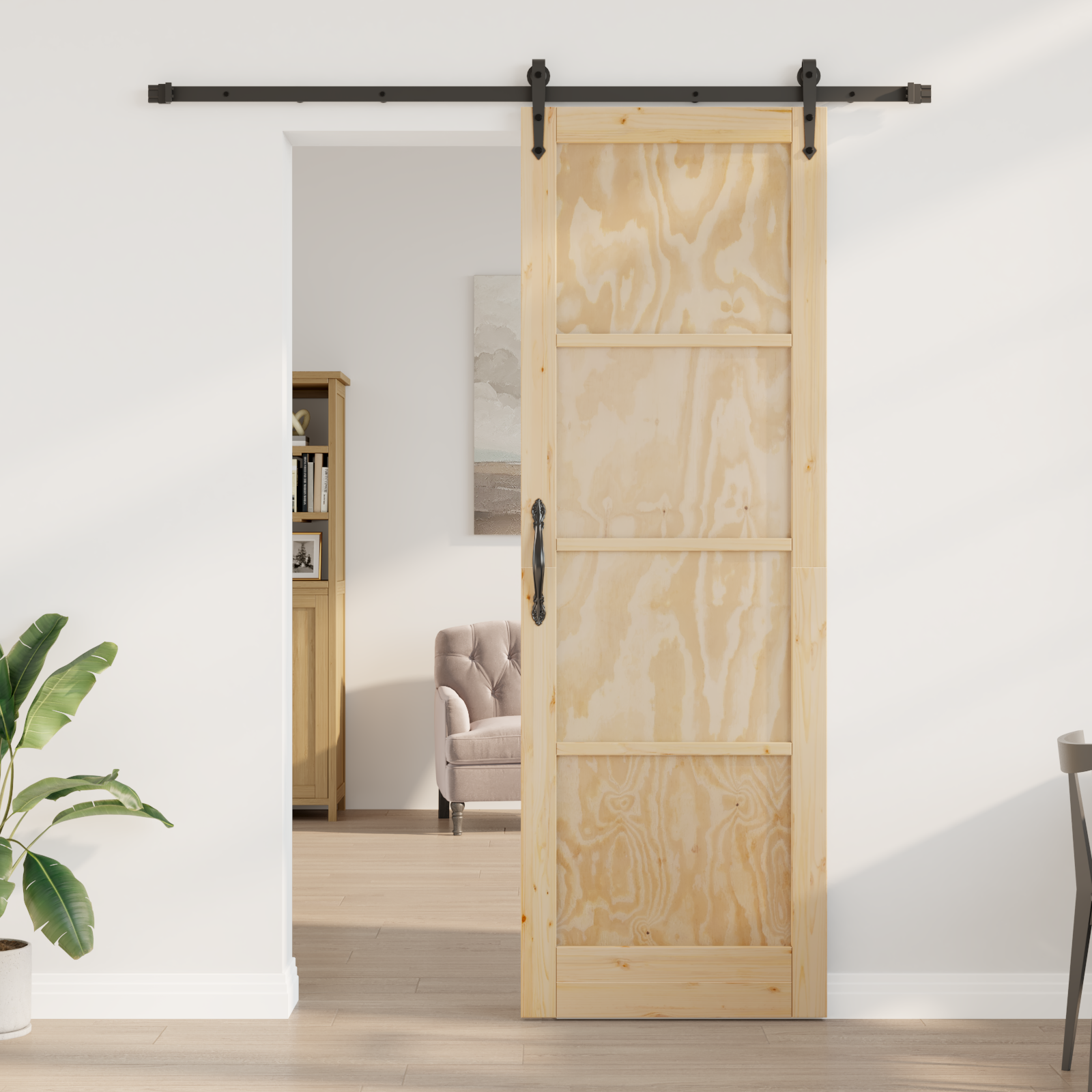 vidaXL Schuifdeur met Hardware Set 78x232 cm Massief Grenenhout
