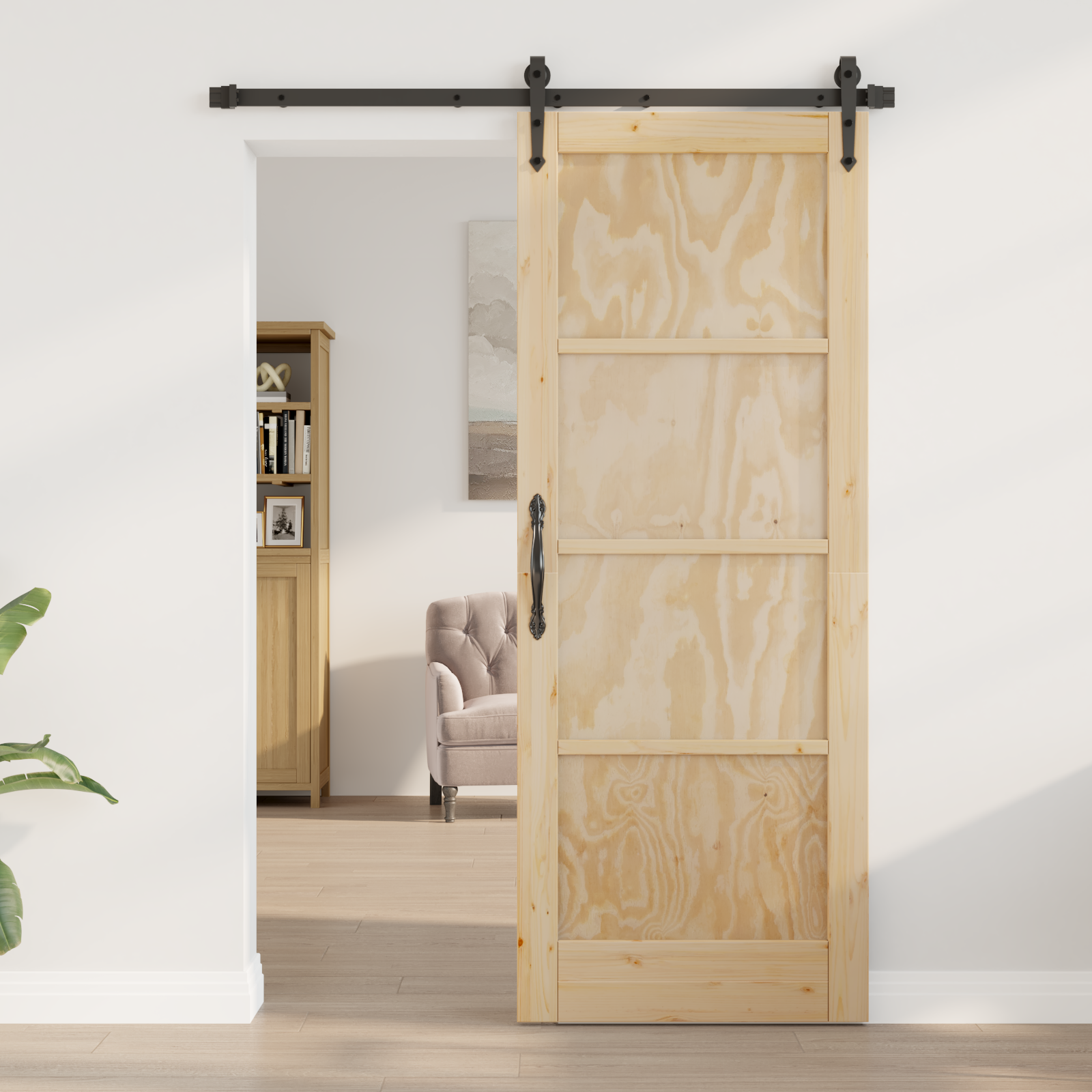 vidaXL Schuifdeur met Hardware Set 'ORKDAL'Massief Hout Grond