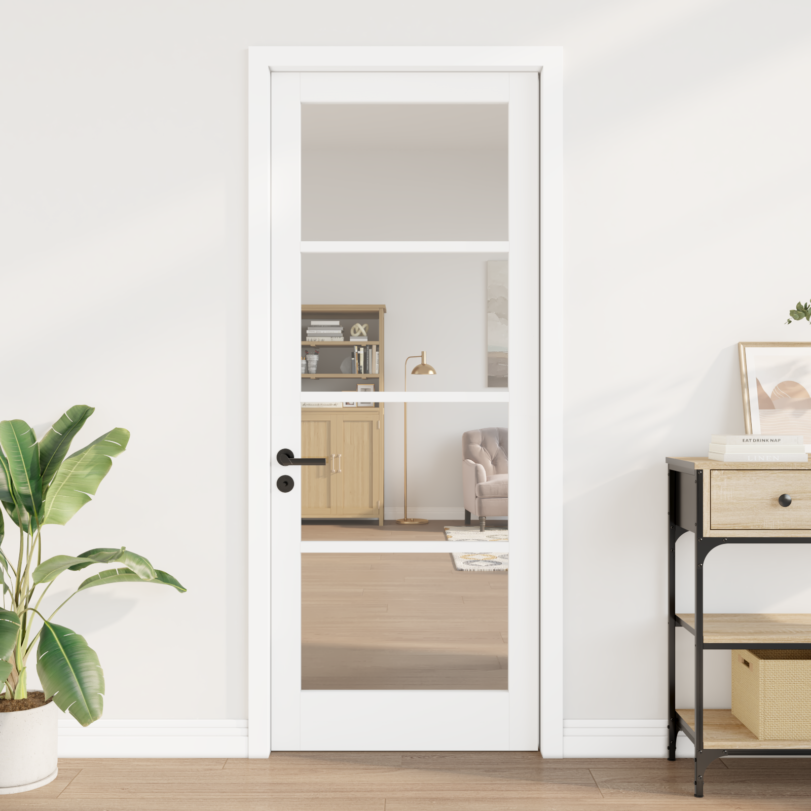 vidaXL Binnendeur met Glas 'ORKDAL'Wit 83x211x4 cm