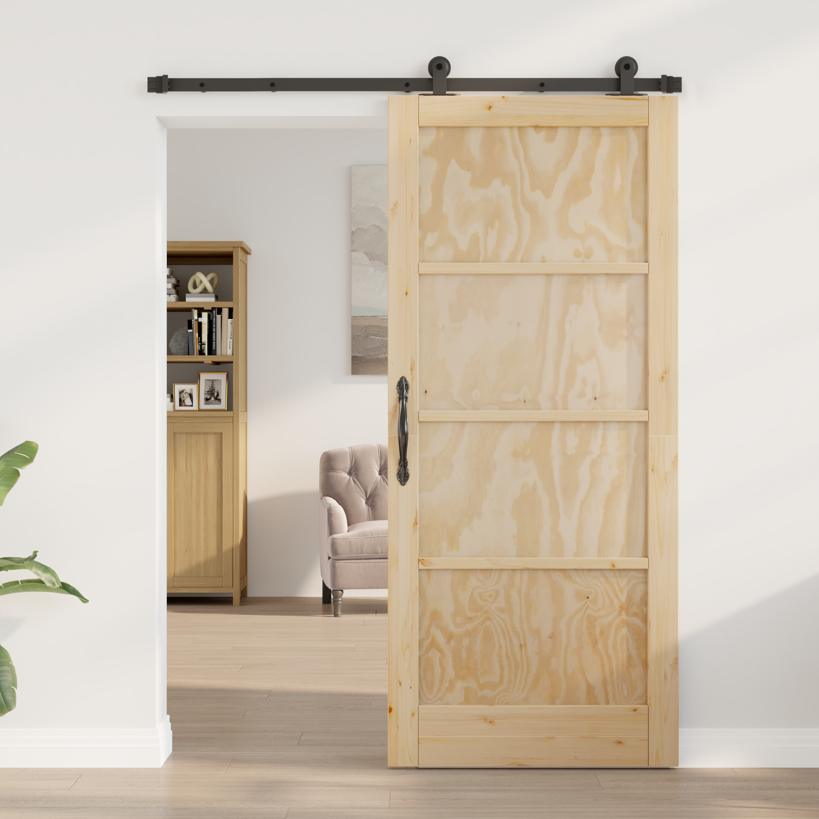vidaXL Schuifdeur met Hardware Set 'ORKDAL'van Massief Vurenhout