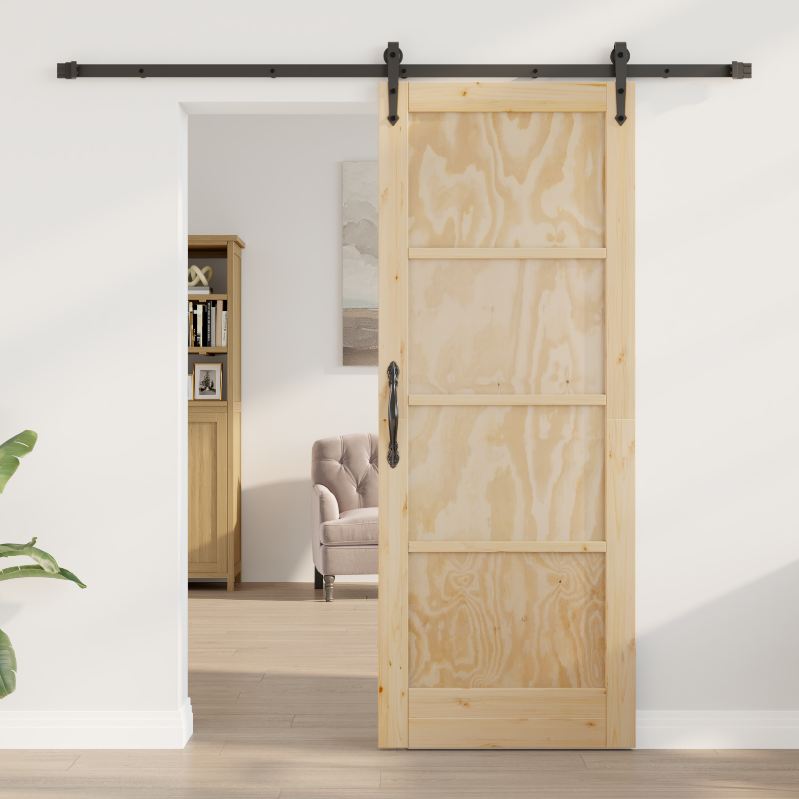 vidaXL Schuifdeur met Hardware Set 'ORKDAL'Massief Vurenhout