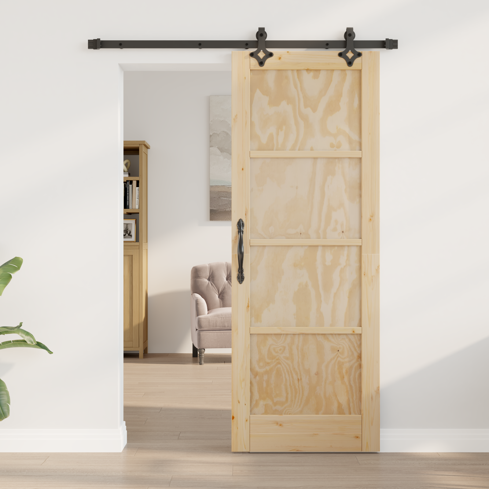 vidaXL Schuifdeur met Hardware Set ORKDAL van Massief Grenenhout