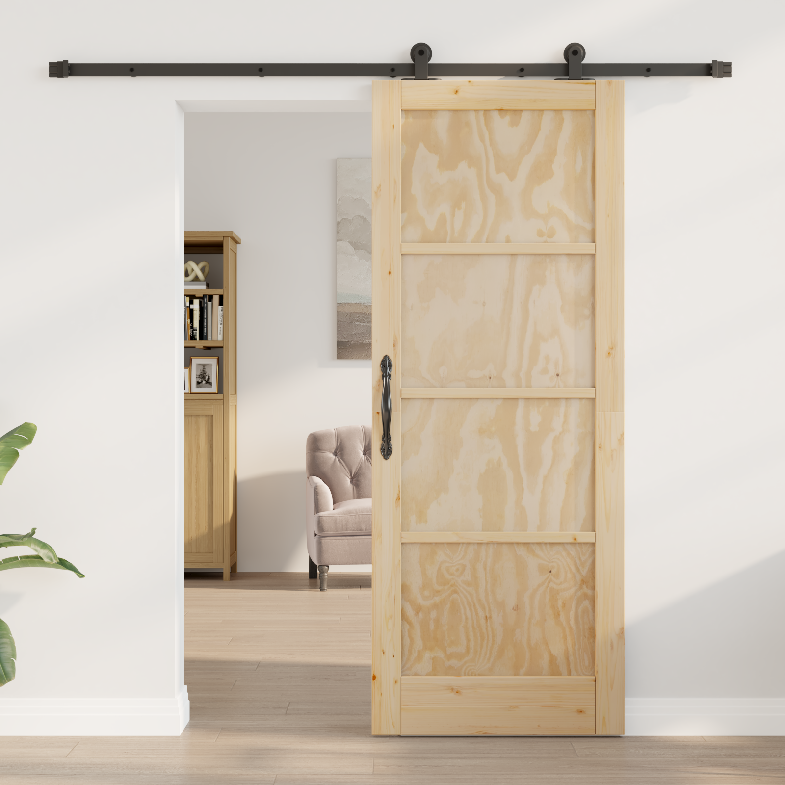 vidaXL Schuifdeur met Hardware Set 'ORKDAL'Massief Grenenhout