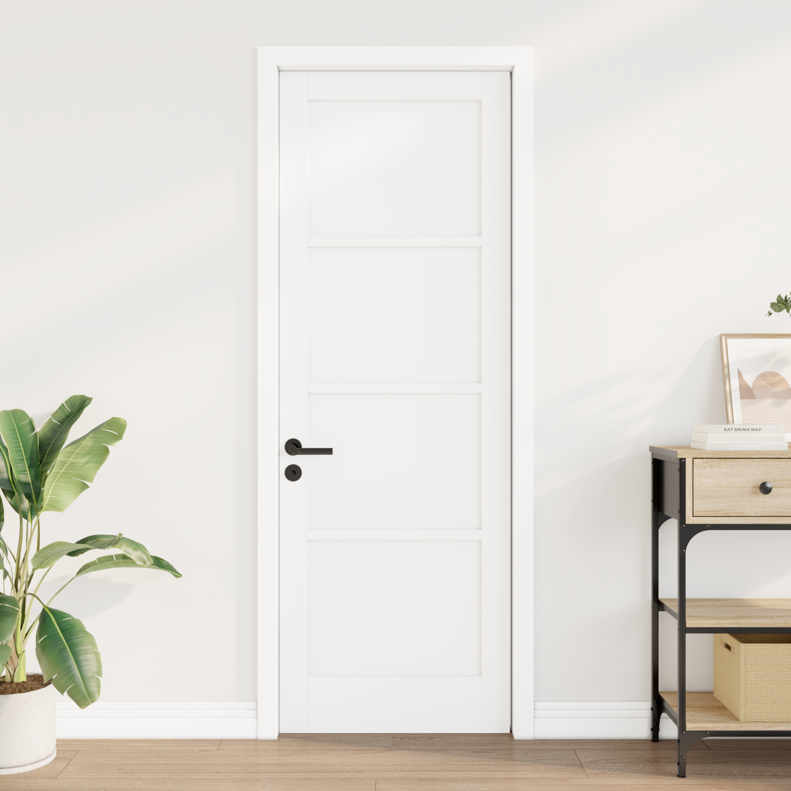 vidaXL Interne Deur 'ORKDAL'Wit 73,5x211x4 cm Massief Vurenhout
