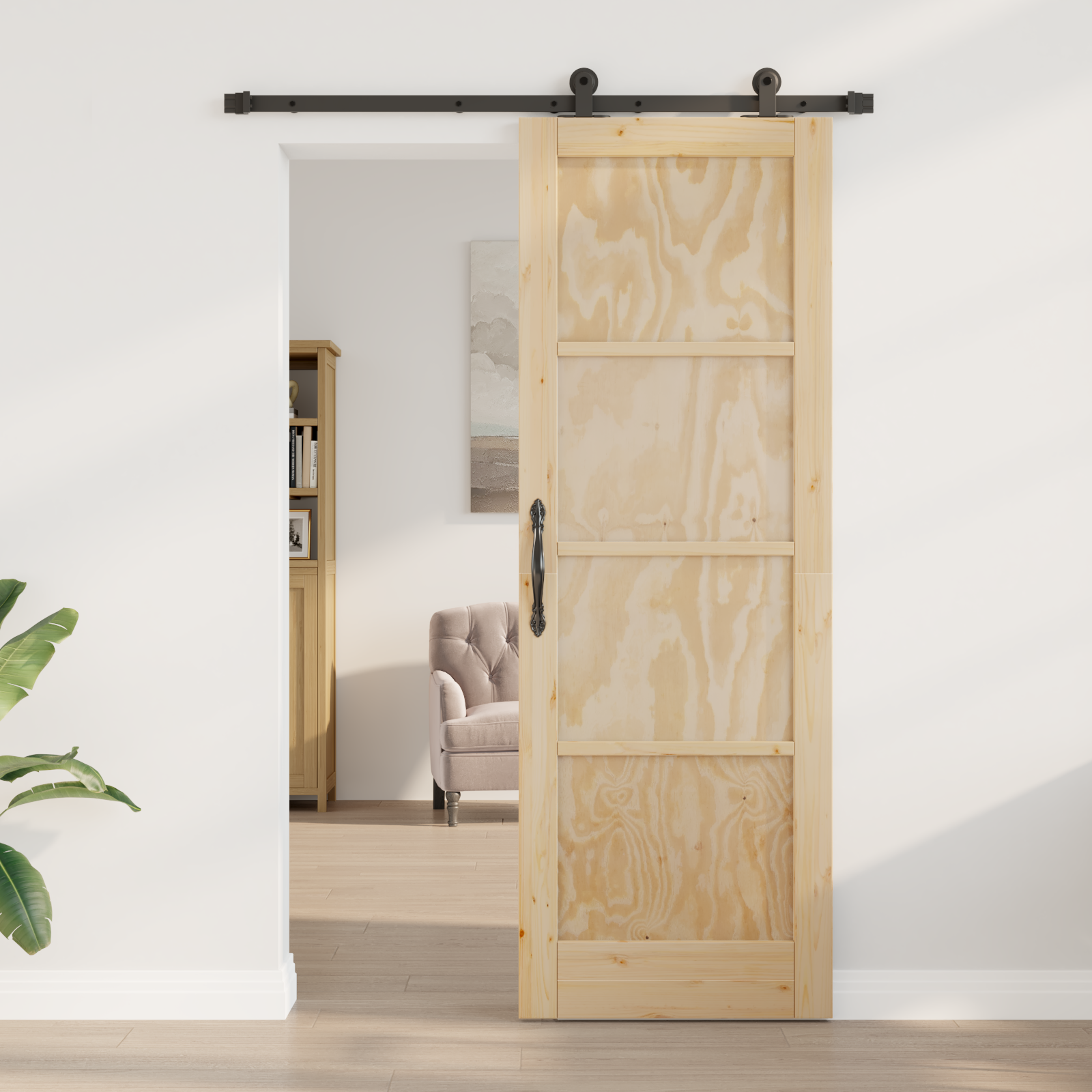 vidaXL Schuifdeur met Hardware Set 'ORKDAL'van Massief Vurenhout