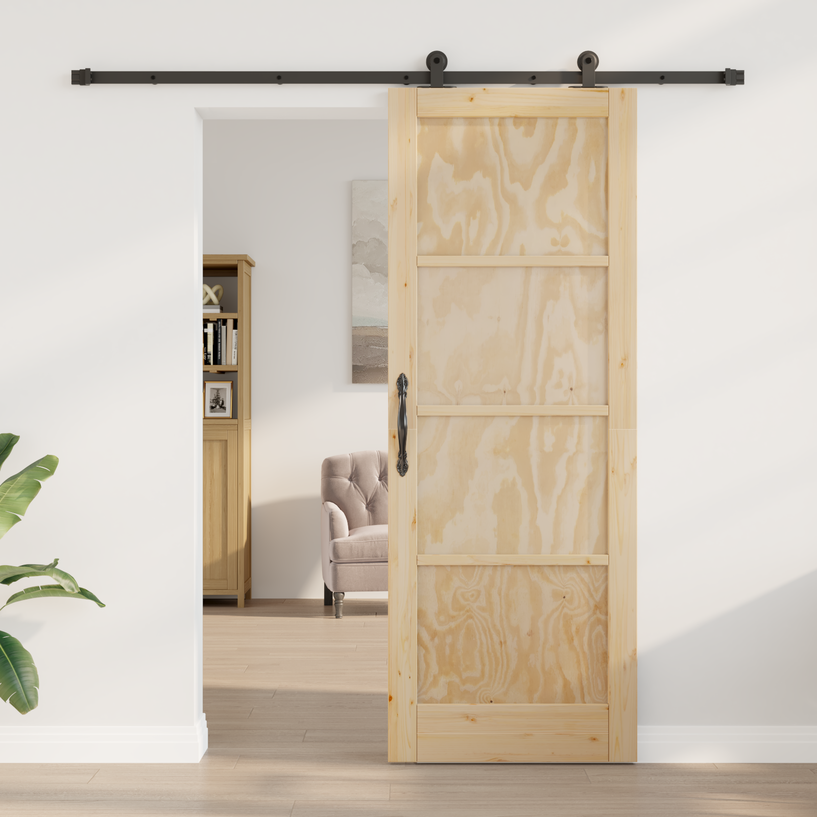 vidaXL Schuifdeur met Hardware Set ORKDAL Massief Hout Vuren