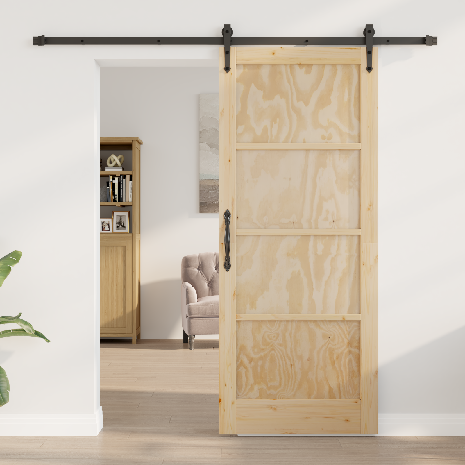 vidaXL Glijdende Deur met Hardware Set 'ORKDAL'Van Massief Vurenhout