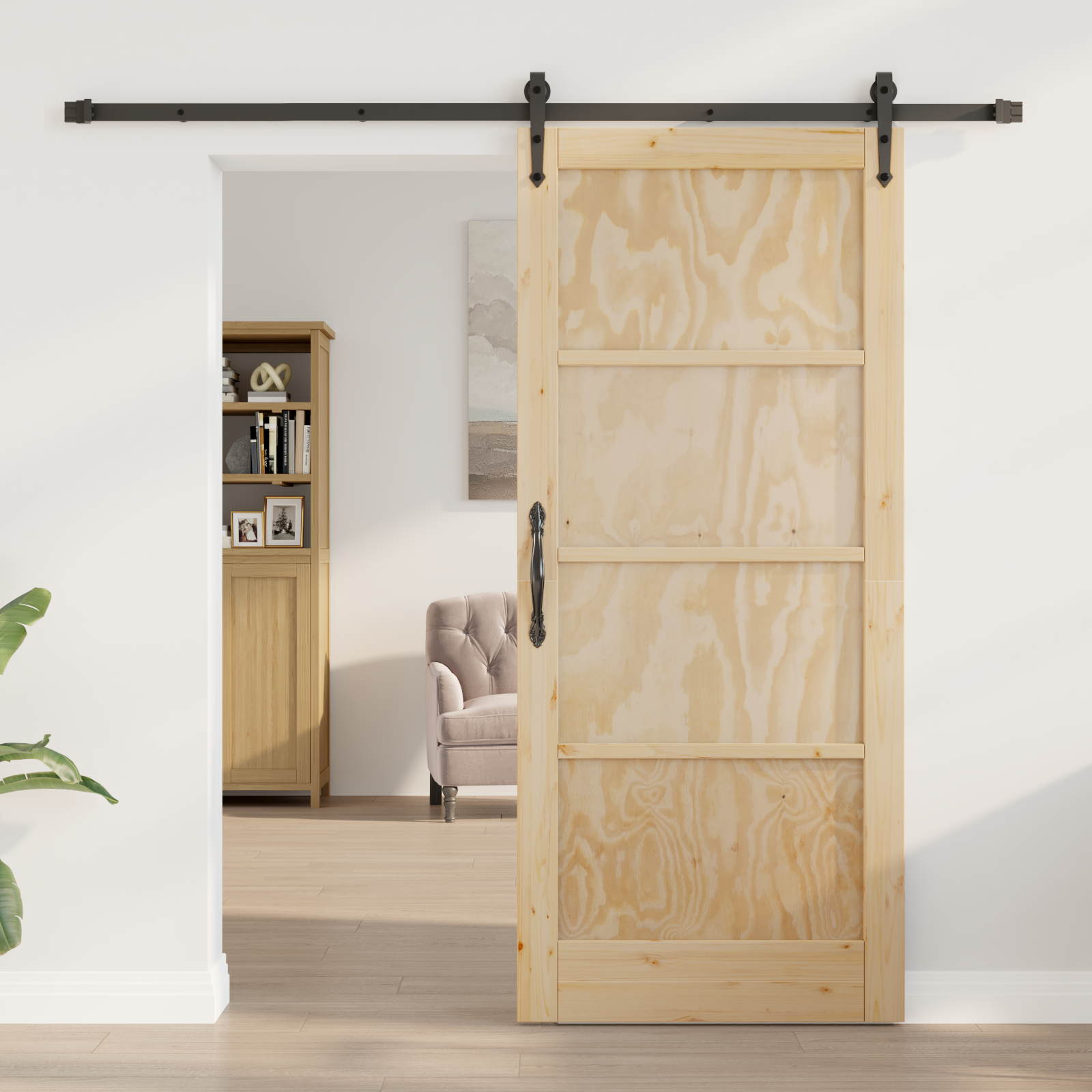 vidaXL Schuifdeur met Hardware Set 'ORKDAL'Massief Vurenhout