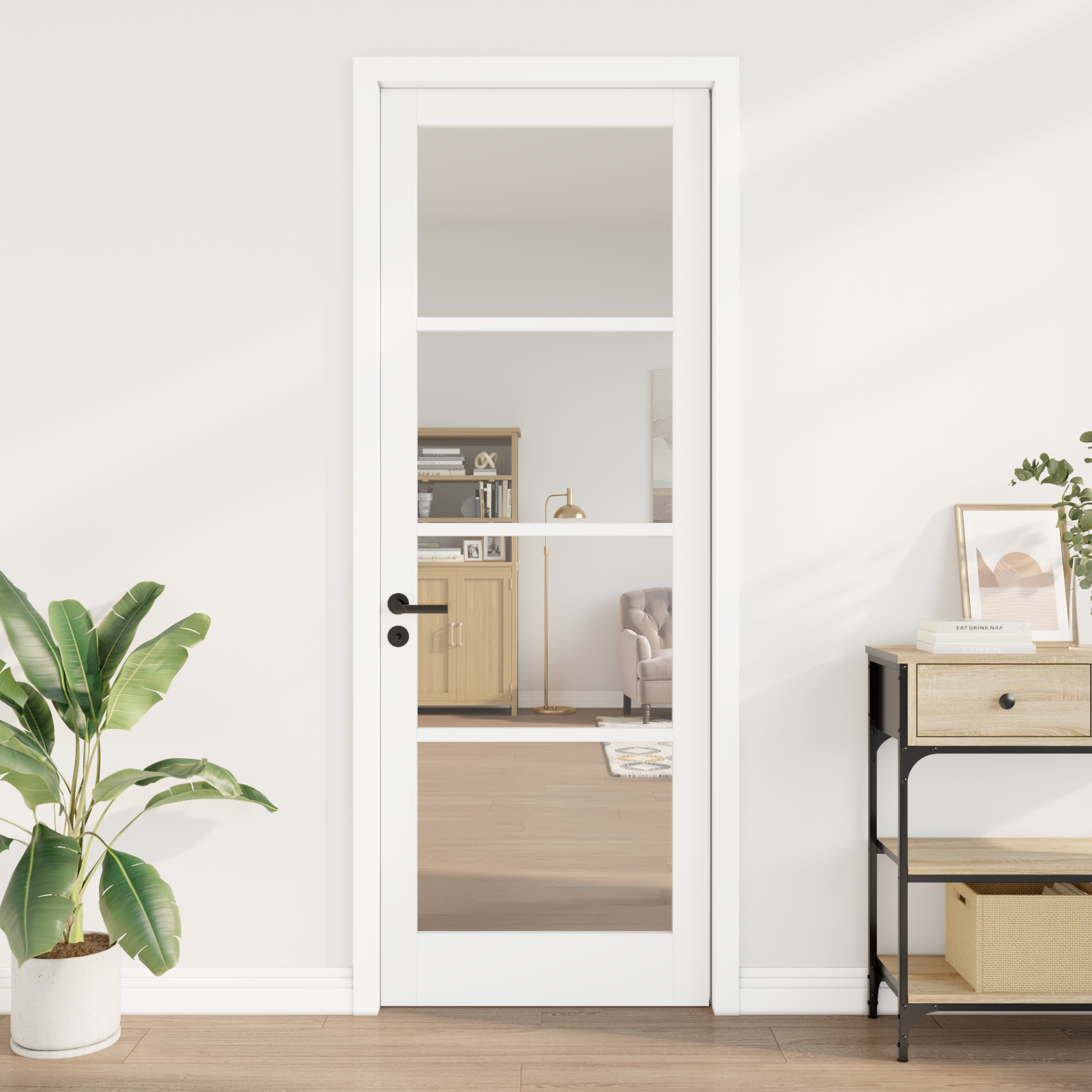 vidaXL Interne Deur met Glas 'ORKDAL'Wit 83x232x4 cm