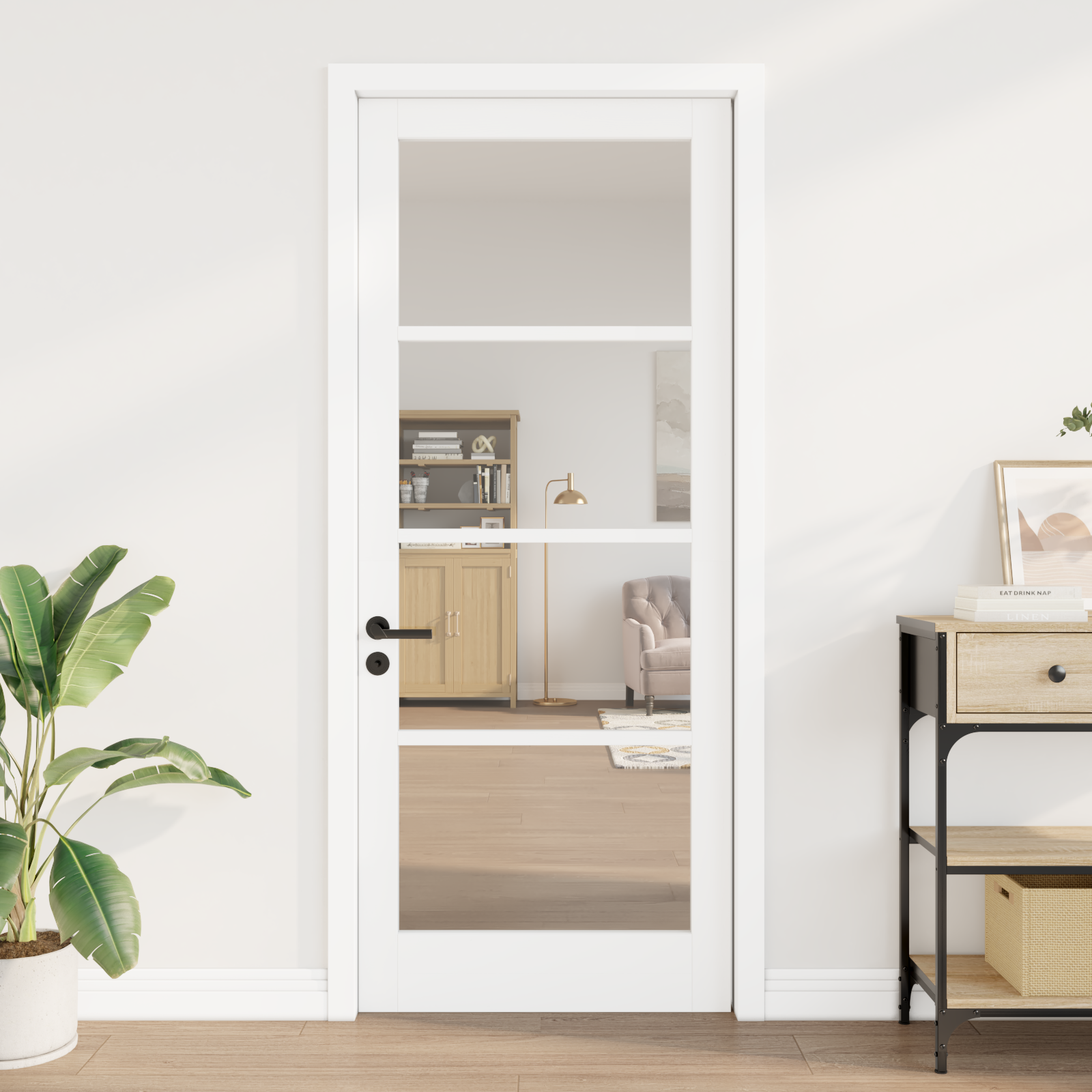 vidaXL Interne Deur met Glas 'ORKDAL'Wit 86x211x4 cm