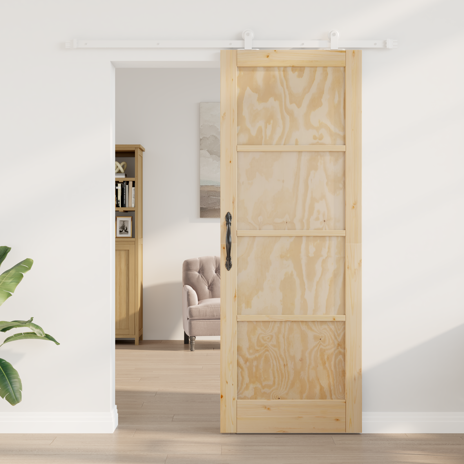vidaXL Schuifdeur met Hardware Set 78x211 cm Massief Vurenhout