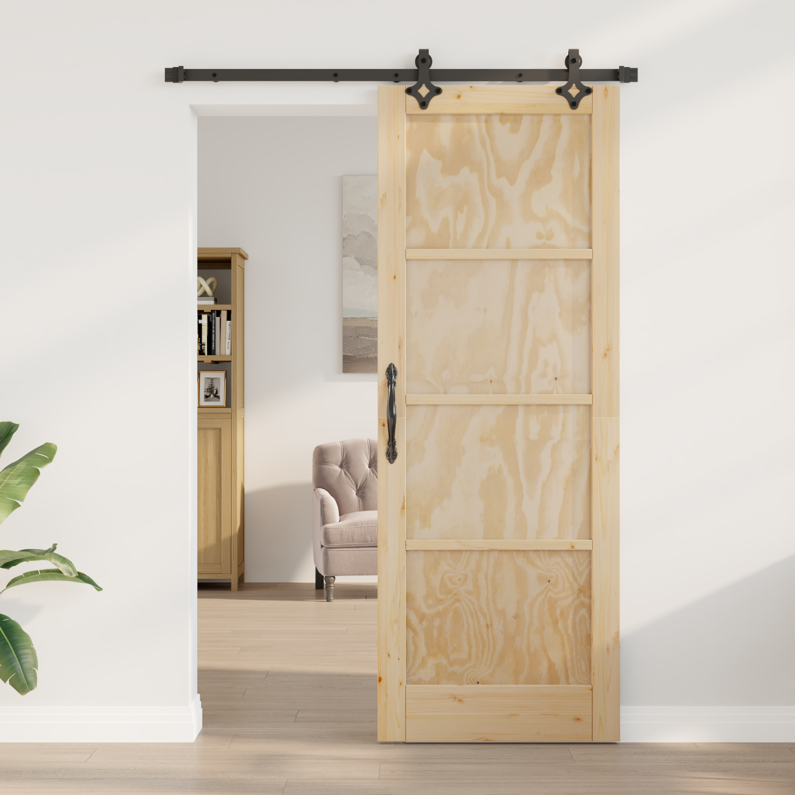 vidaXL Schuifdeur met Beugelset 'ORKDAL'van Massief Vurenhout
