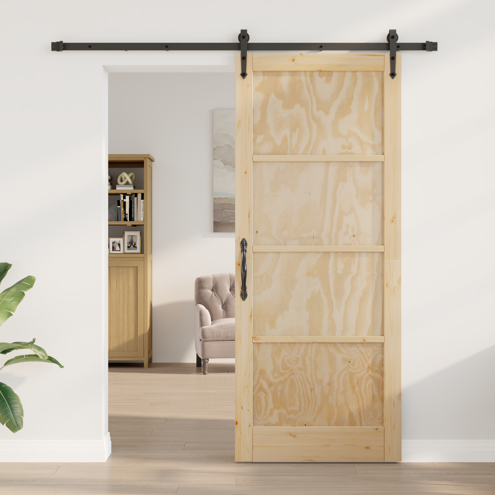 vidaXL Schuifdeur met Bevestigingsset 86x211 cm van Massief Grenenhout