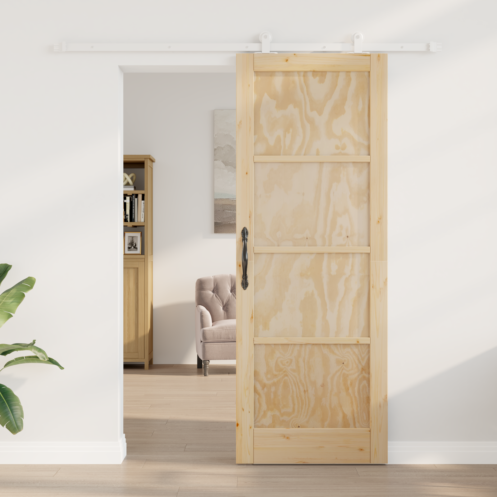 vidaXL Schuifdeur met Hardware Set 'ORKDAL'Massief Hout Vuren