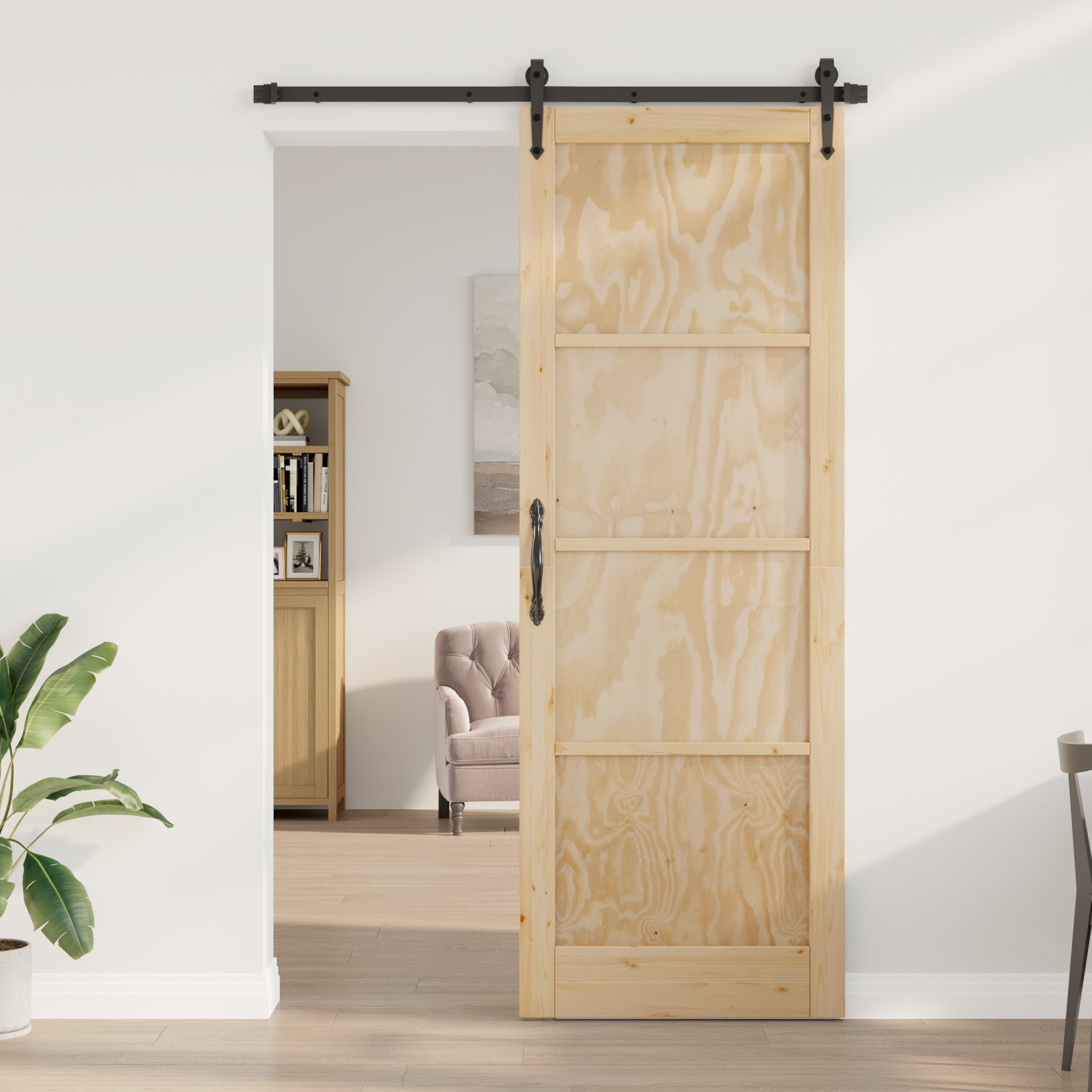 vidaXL Schuifdeur met Hardware Set 'ORKDAL'Massief Vurenhout