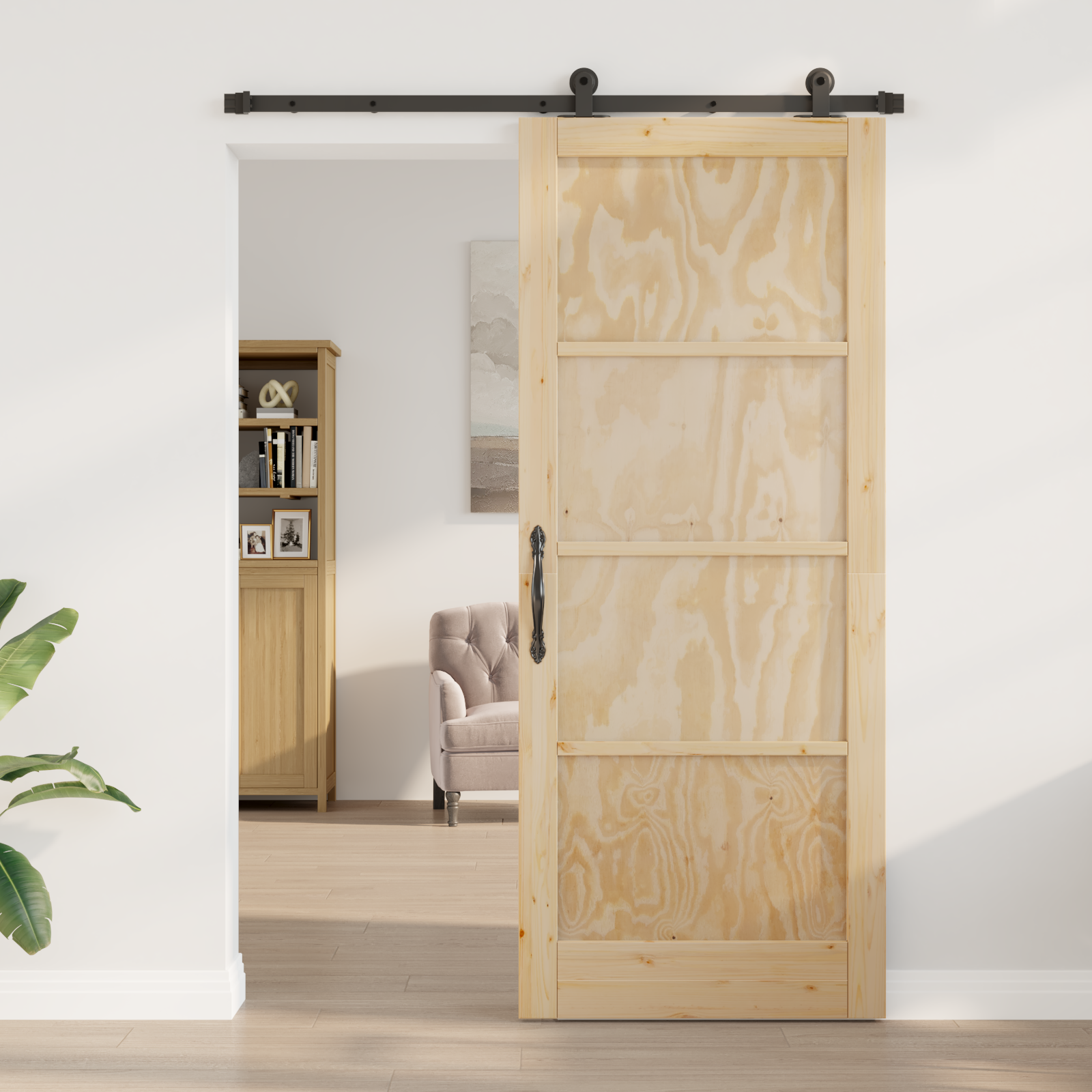 vidaXL Schuifdeur met Hardware Set 'ORKDAL'van Massief Grenenhout