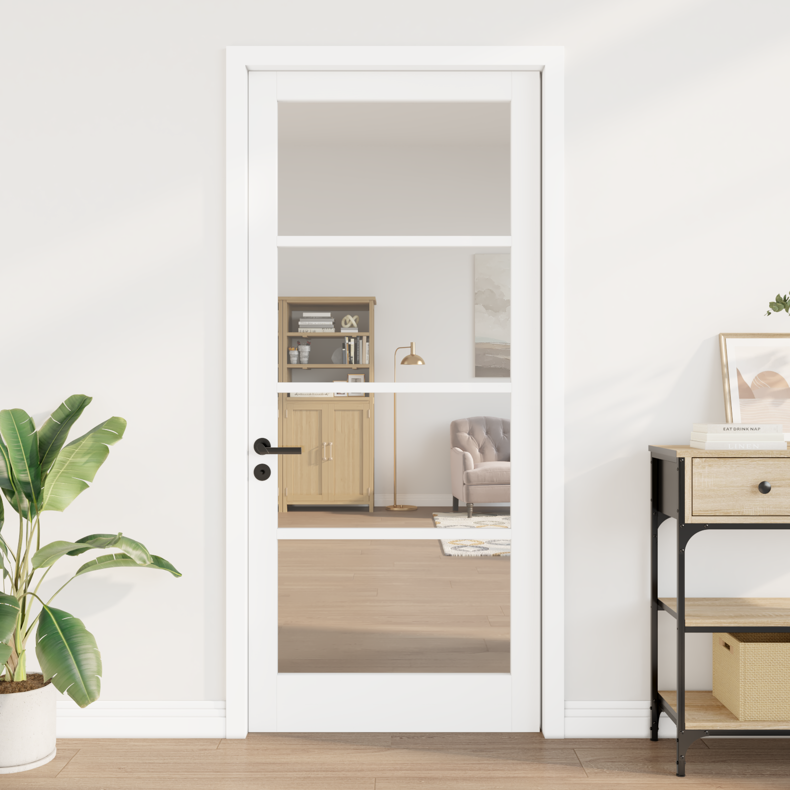 vidaXL Interne Deur met Glas 'ORKDAL'Wit 93x211x4 cm
