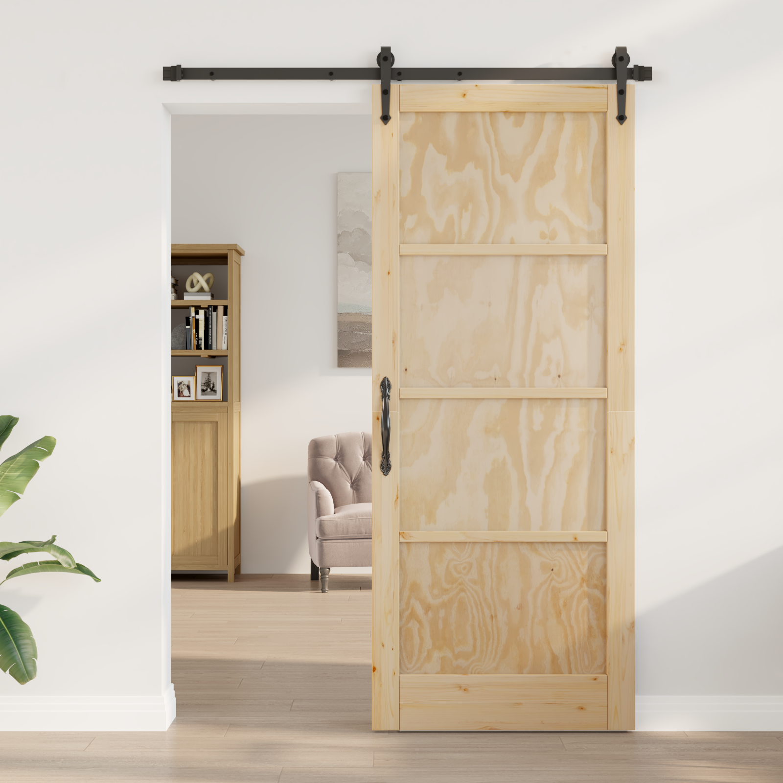 vidaXL Schuifdeur met Hardware Set 'ORKDAL'Massief Vurenhout
