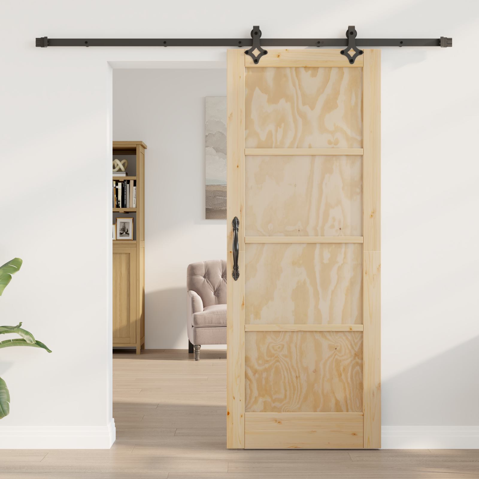 vidaXL Schuifdeur met Hardware Set 'ORKDAL'van Massief Vurenhout